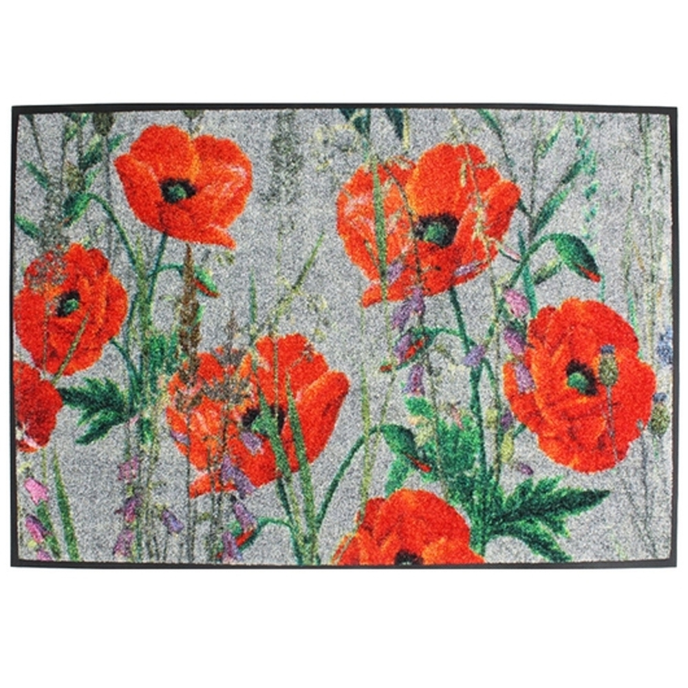 Garnier Thiebaut - Doormat - Coquelicots Rouge