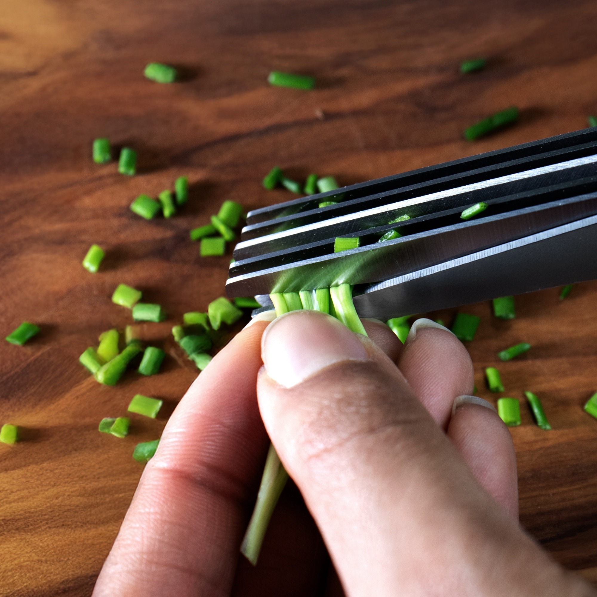 ERVASO herb scissors with five blades cutting chives
