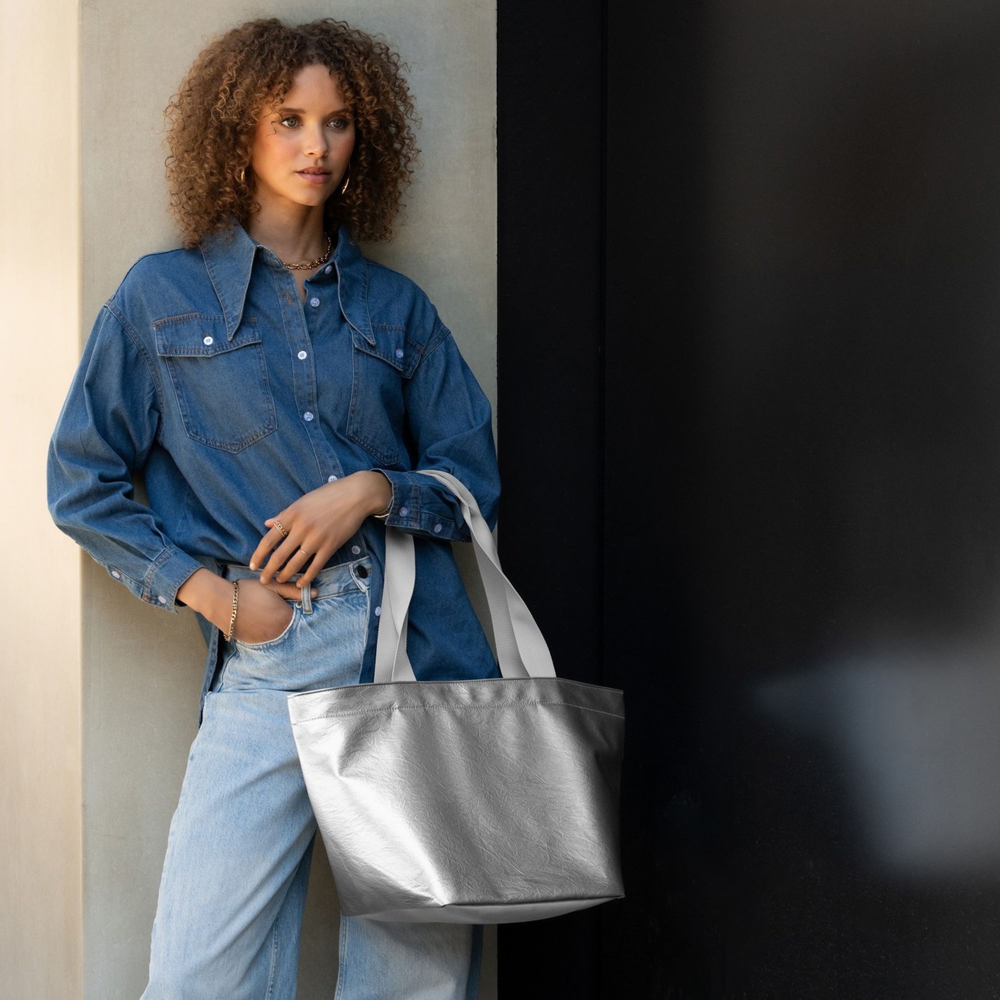 reisenthel - shopper M - silver crackle