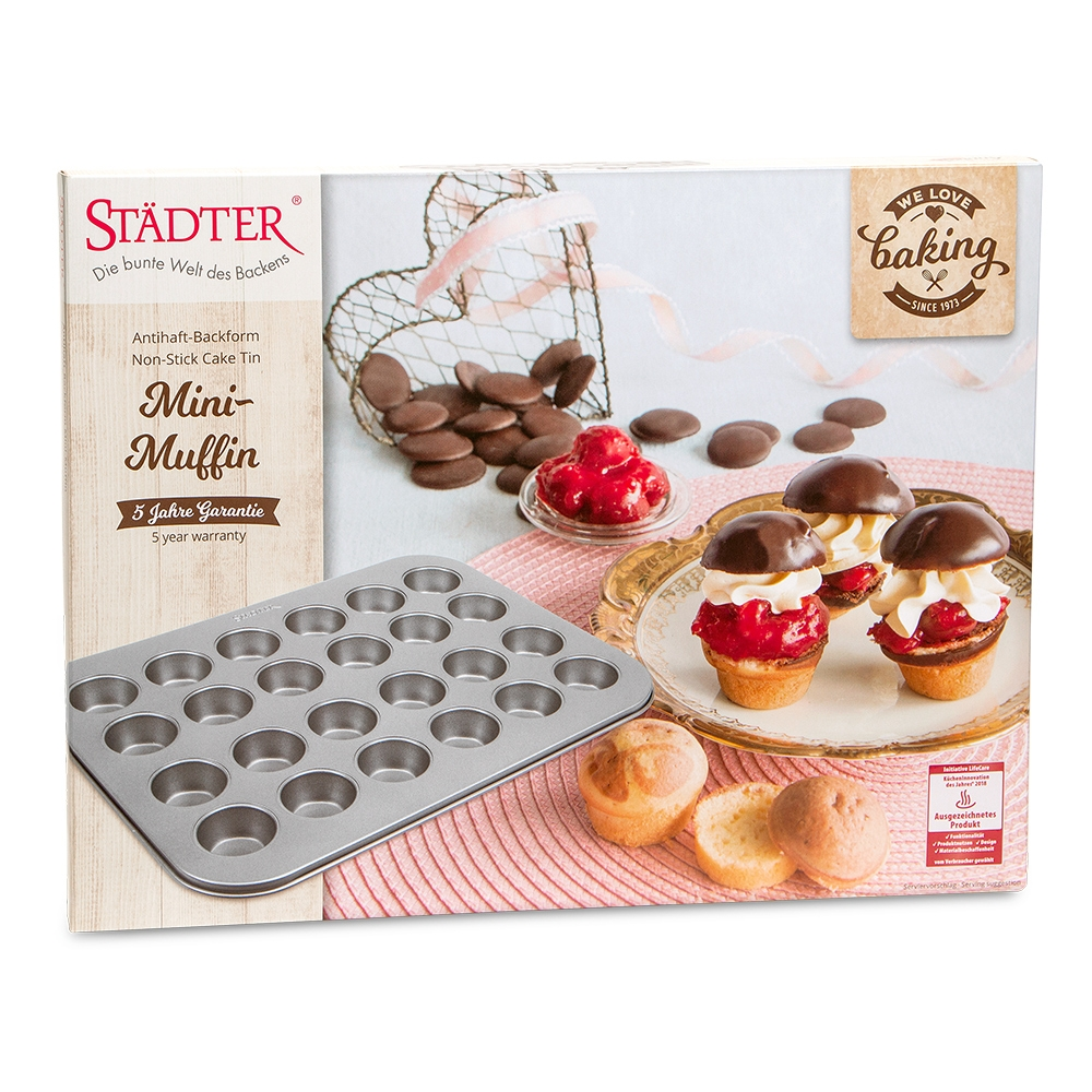 Städter mini muffin tin for 24 muffins, non-stick, 35x27 cm