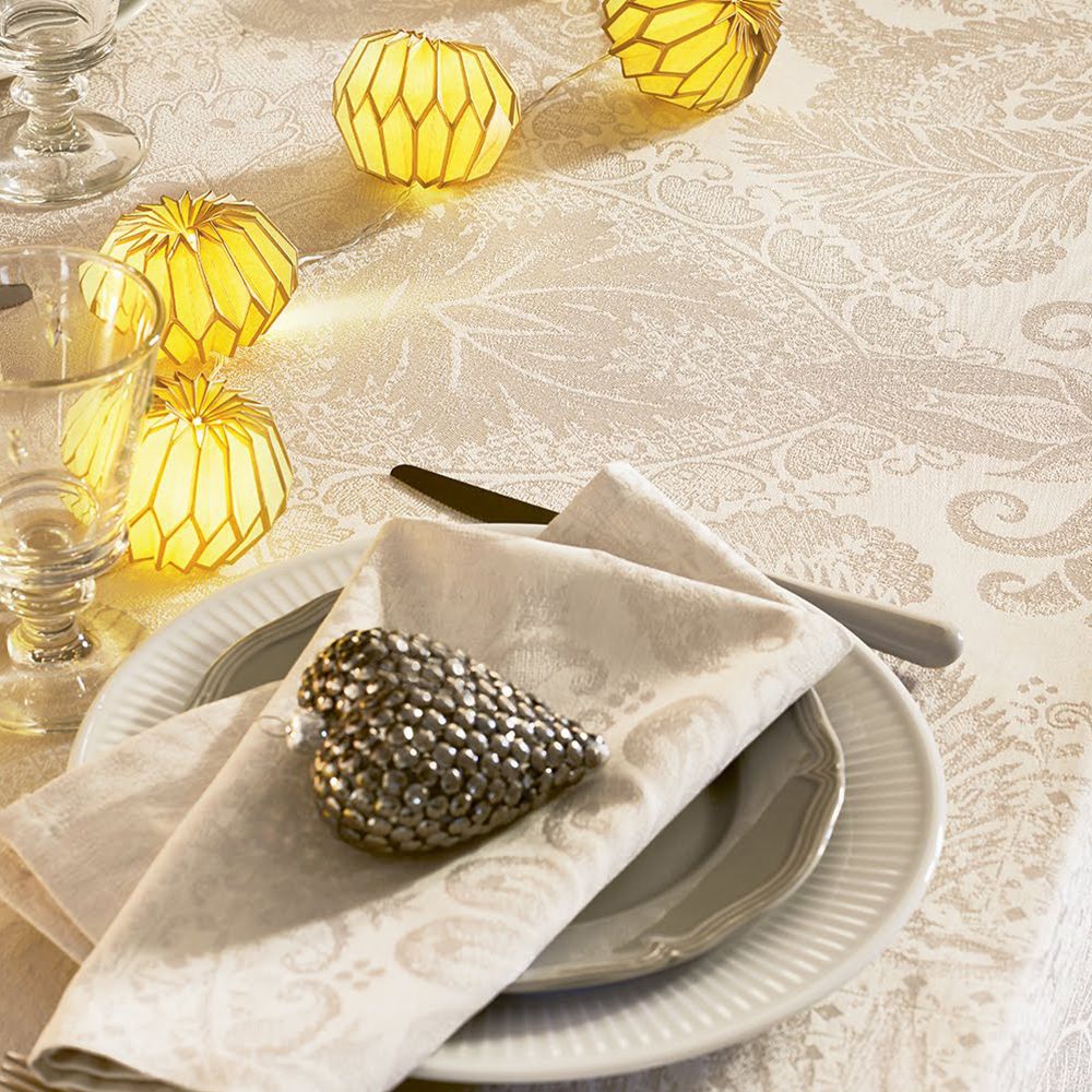 Garnier-Thiebaut Tablecloth - Mille Isaphire Uni Parchemin - oB - different sizes