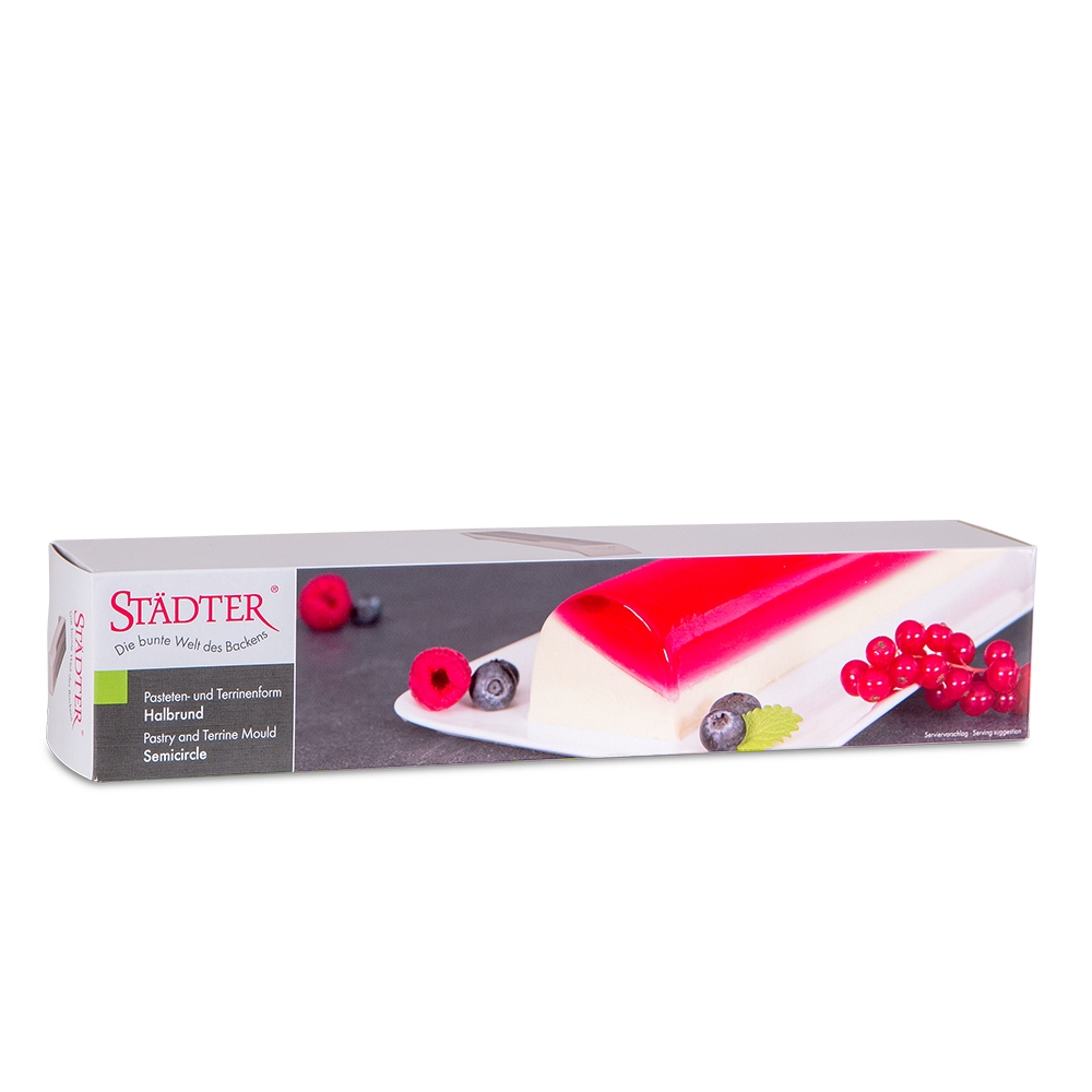 Städter - Pastry and terrine mould Half-round - 30 x 6 x 6 cm - 700 ml Städter - Pastry and terrine mould Half-round - 30 x 6 x 6 cm - 700 ml