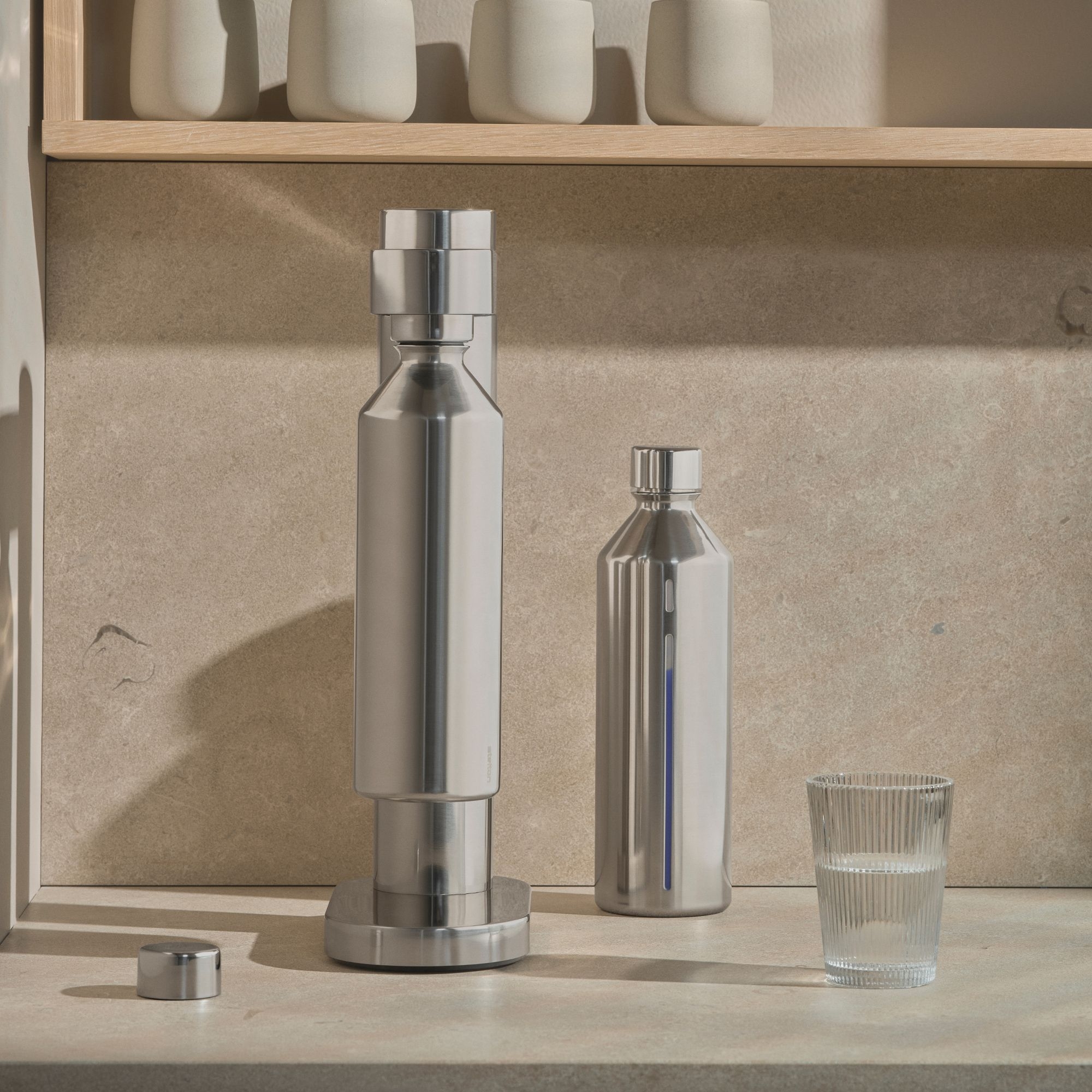 Stelton - Water bubbler bottle - stainless steel - 1.2 L
