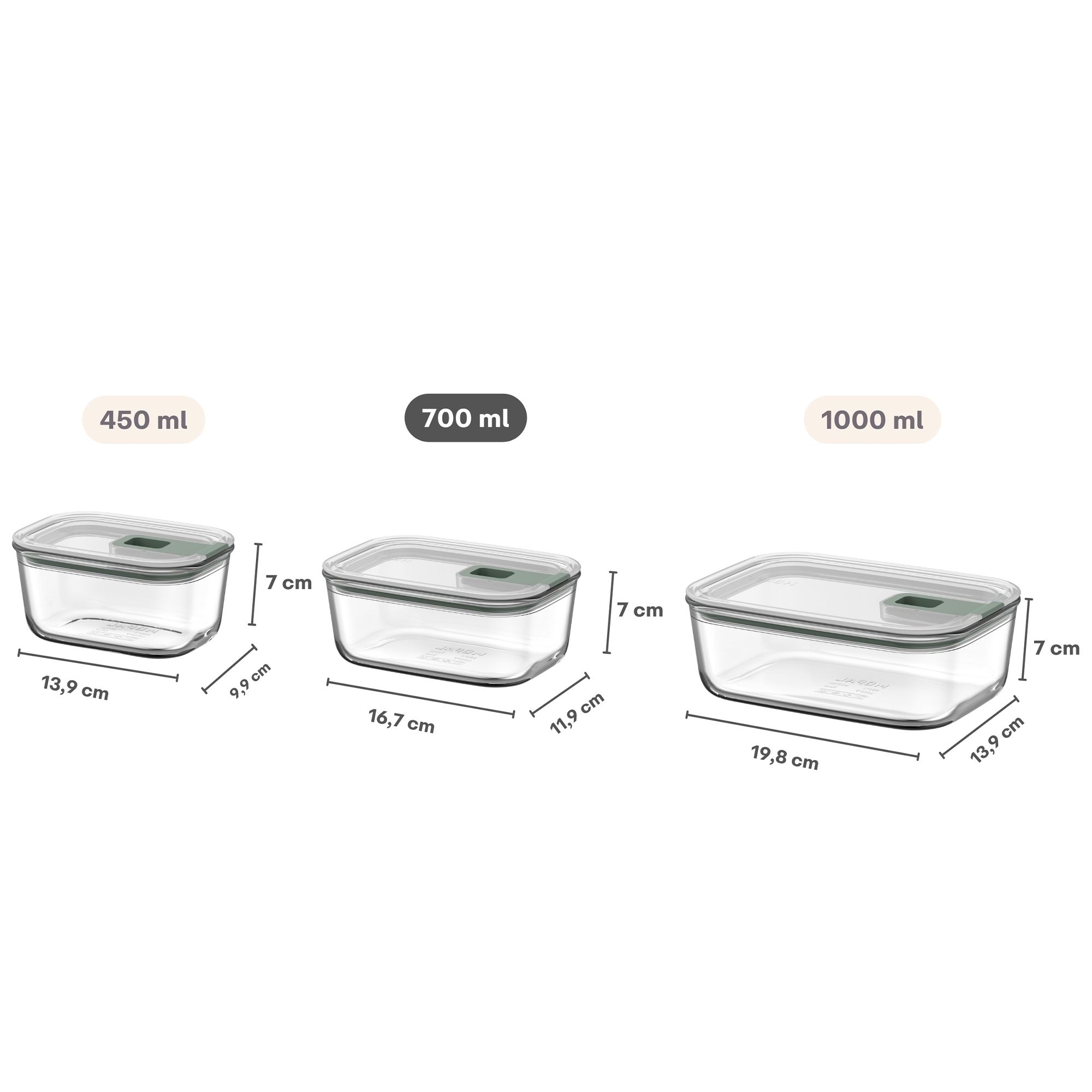 Mepal - Easyclip Glasfrischhaltedose 2.0 - 700 ml - Nordic Sage