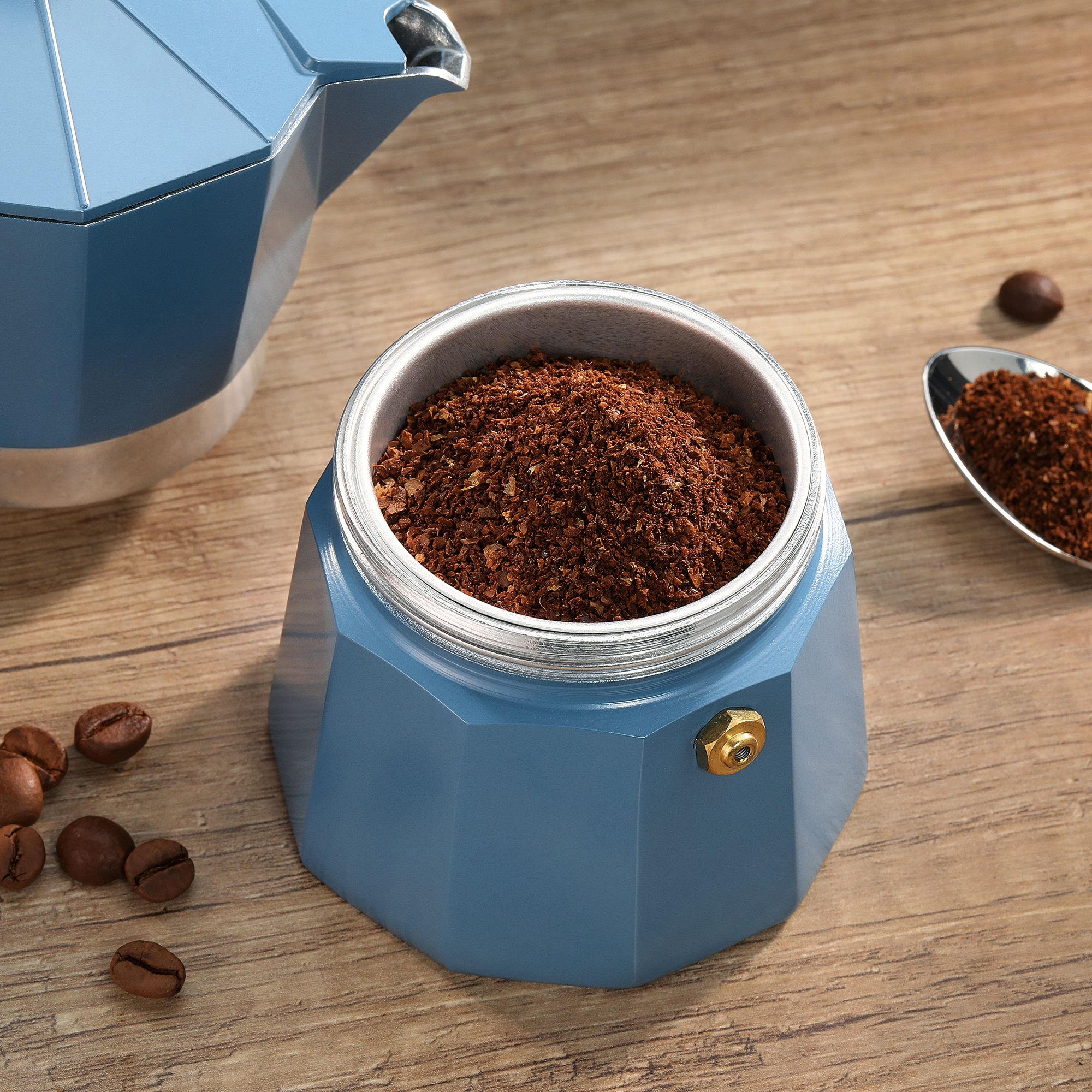 Cilio - Espresso Maker - LEGNO - 6 Cups - blu