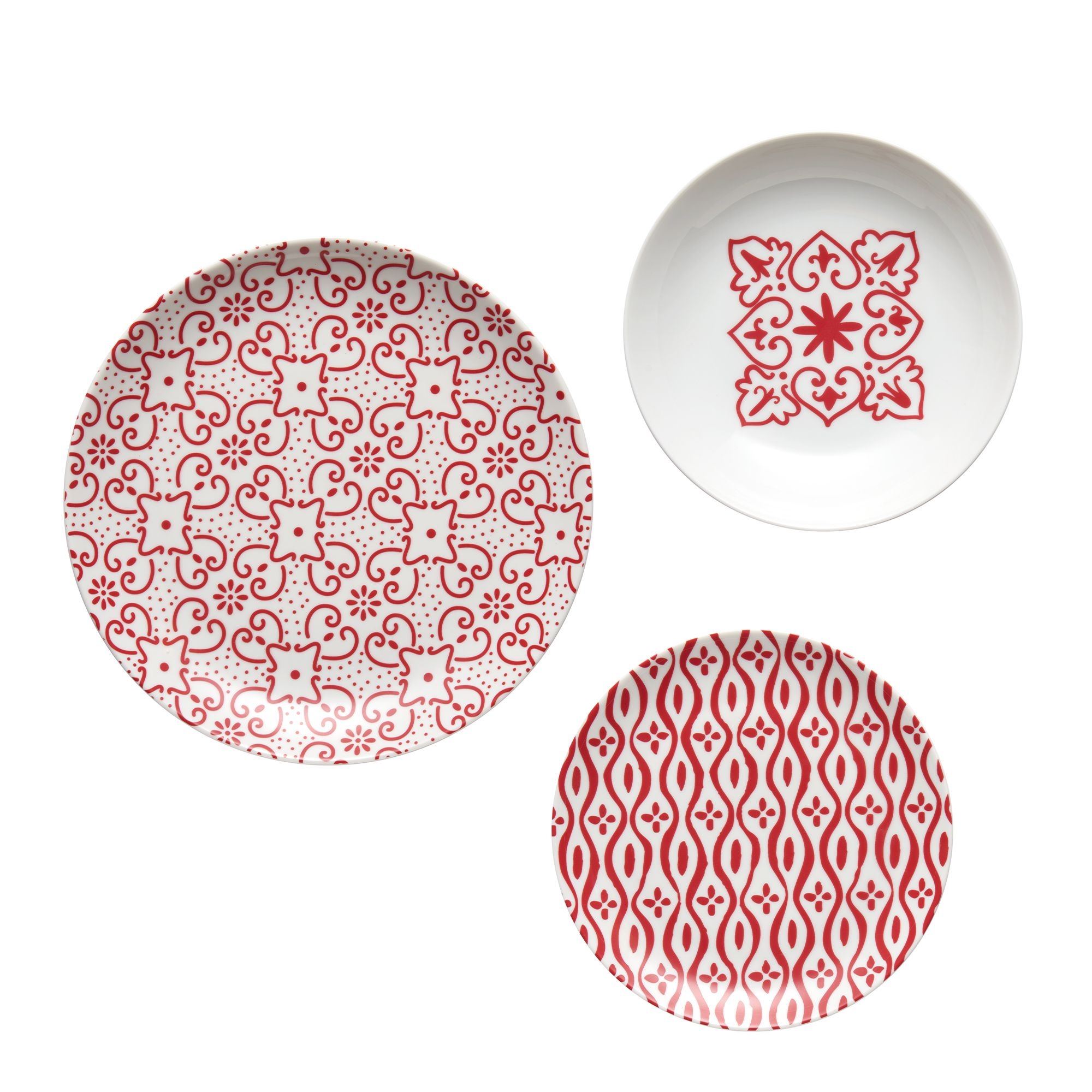 Guzzini - tableware set “LE MAIOLICHE” ‘Tiffany’, set of 6 - Bright Red