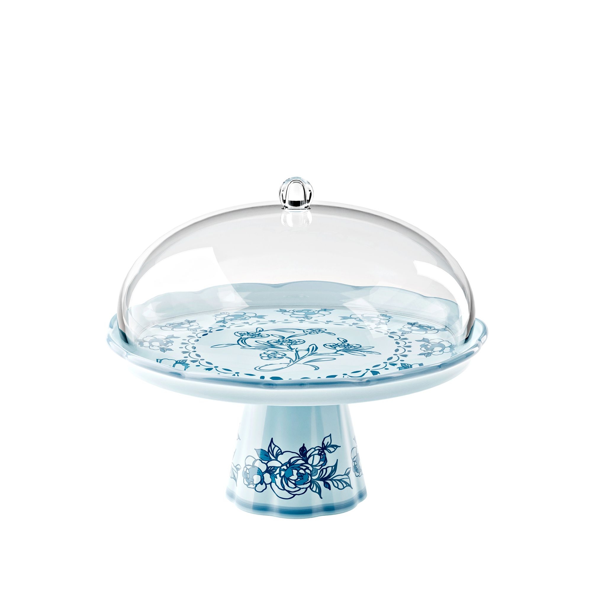 Guzzini - Cake stand with base and dome 'JOSEPHINE' - Dusty Light Blue