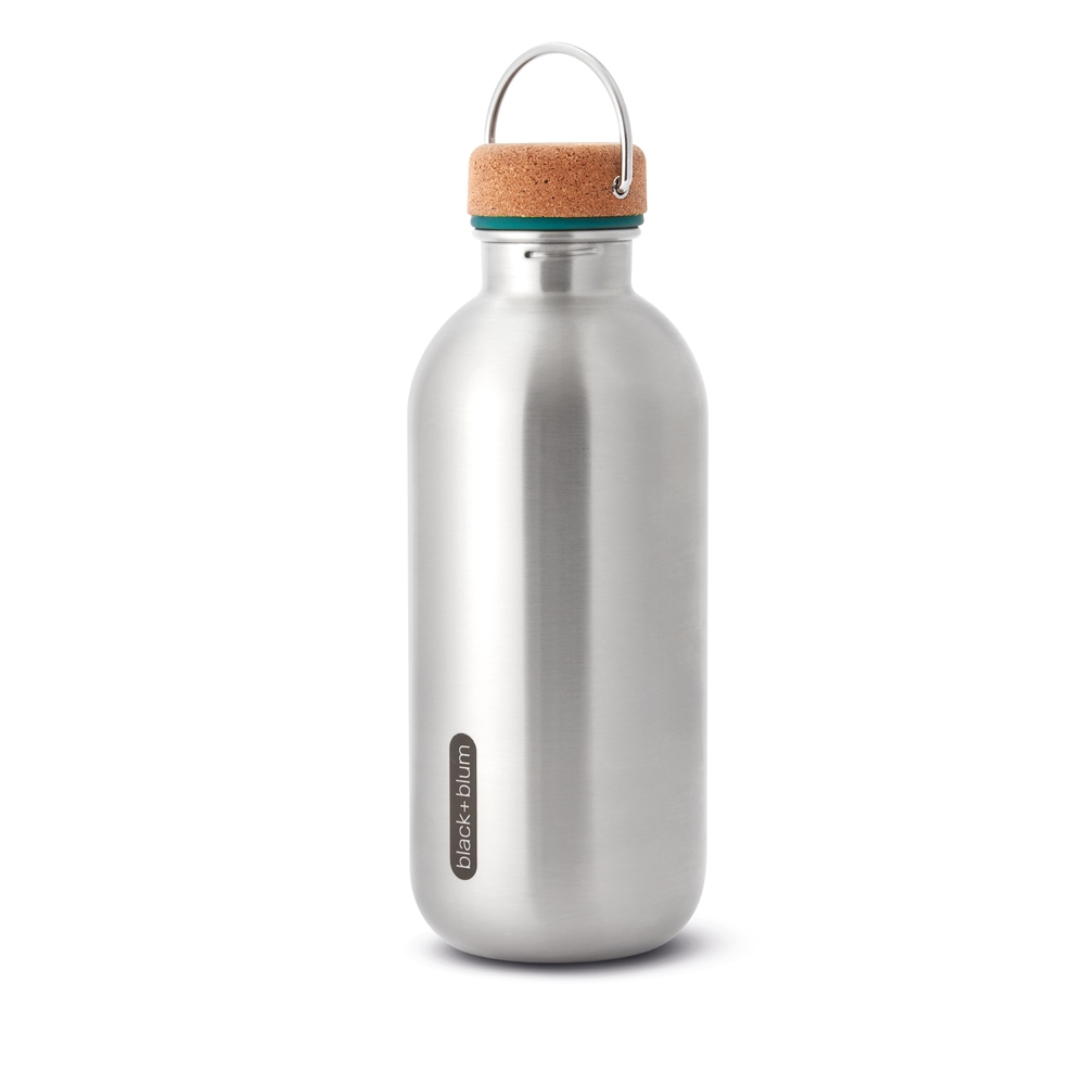 B+B Edelstahl Wasserflasche einwandig Stahl/Ozean 500 ml