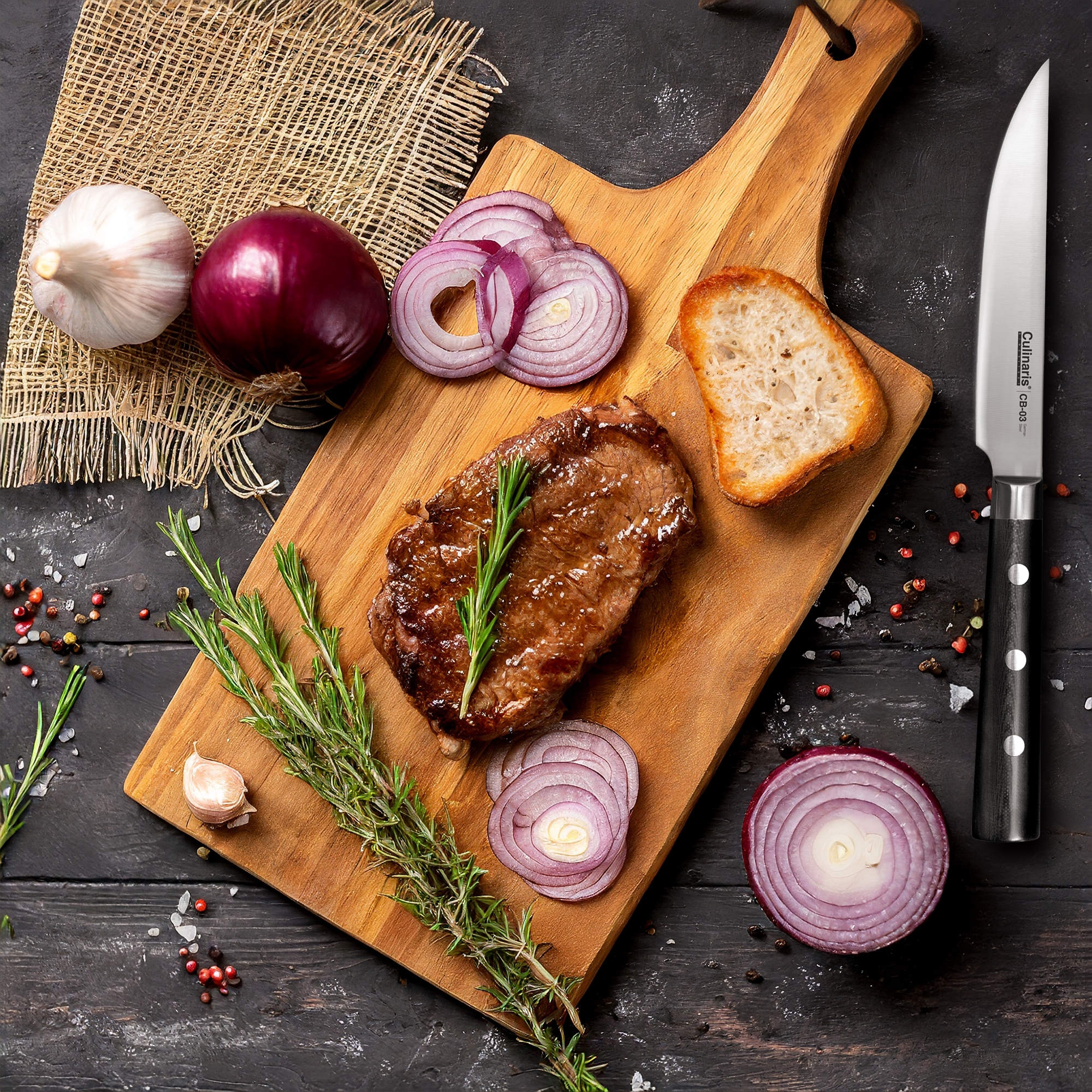 Steakmesser - Black Serie - 13,5 cm - CB-03 | Culinaris Steakmesser - Black Serie - 13,5 cm - CB-03 | Culinaris