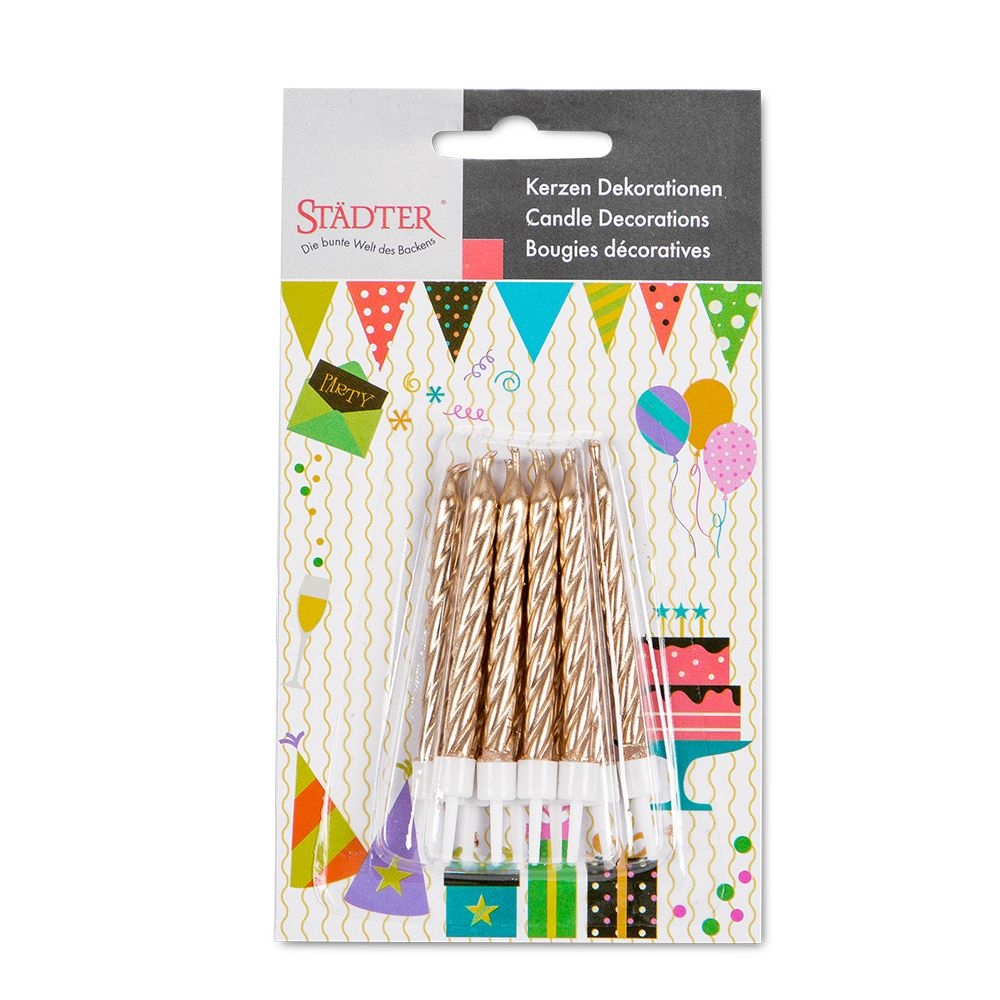 Städter - Candles Birthday - 7,5 cm - with holder - 10 pieces - different colors Städter - Candles Birthday - 7,5 cm - with holder - 10 pieces - different colors