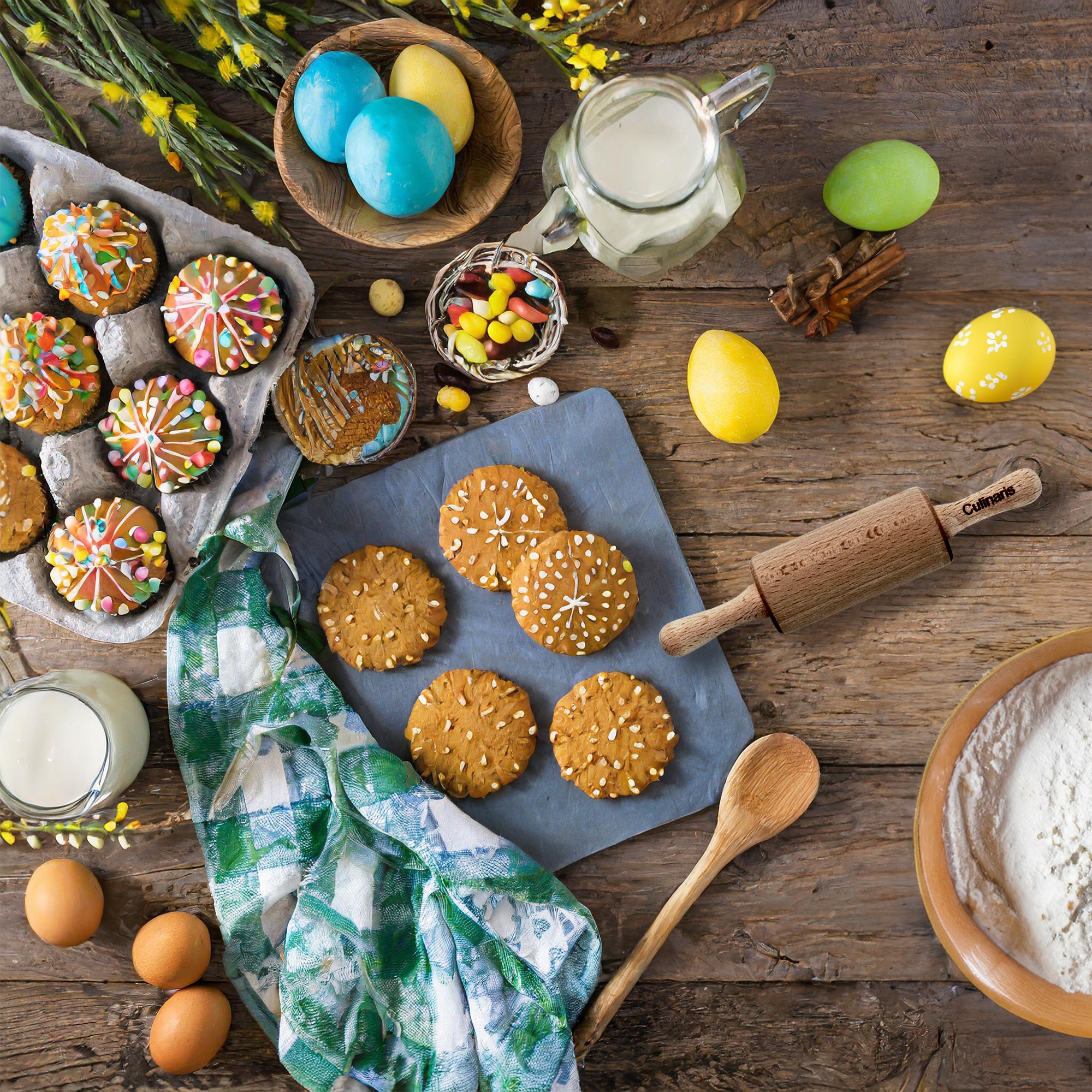 Children's dough roller - beech wood - 7.5 cm | Culinaris Children's dough roller - beech wood - 7.5 cm | Culinaris