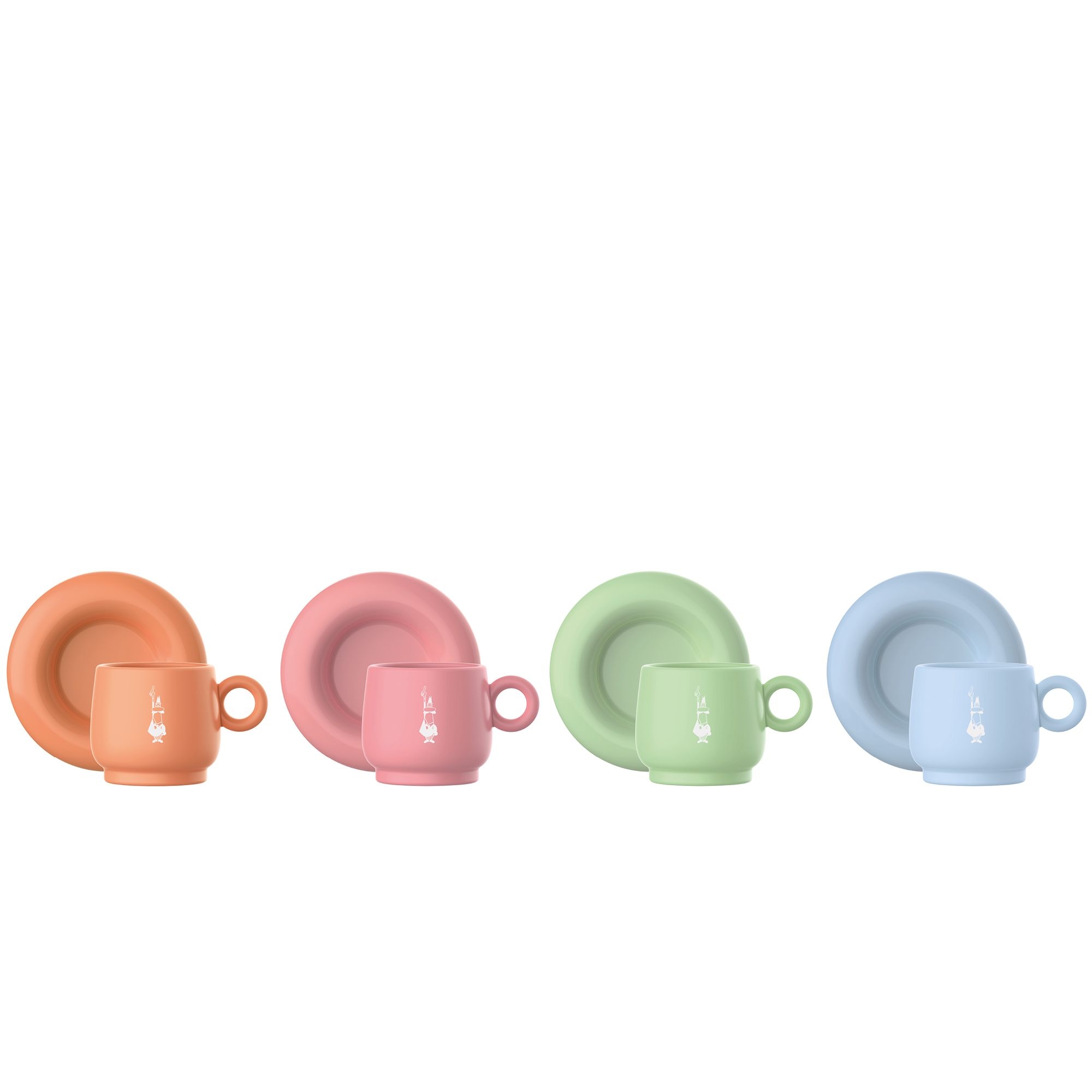 Bialetti - Mercato Della Frutta – 4er Set Espressobecher mit Untertassen