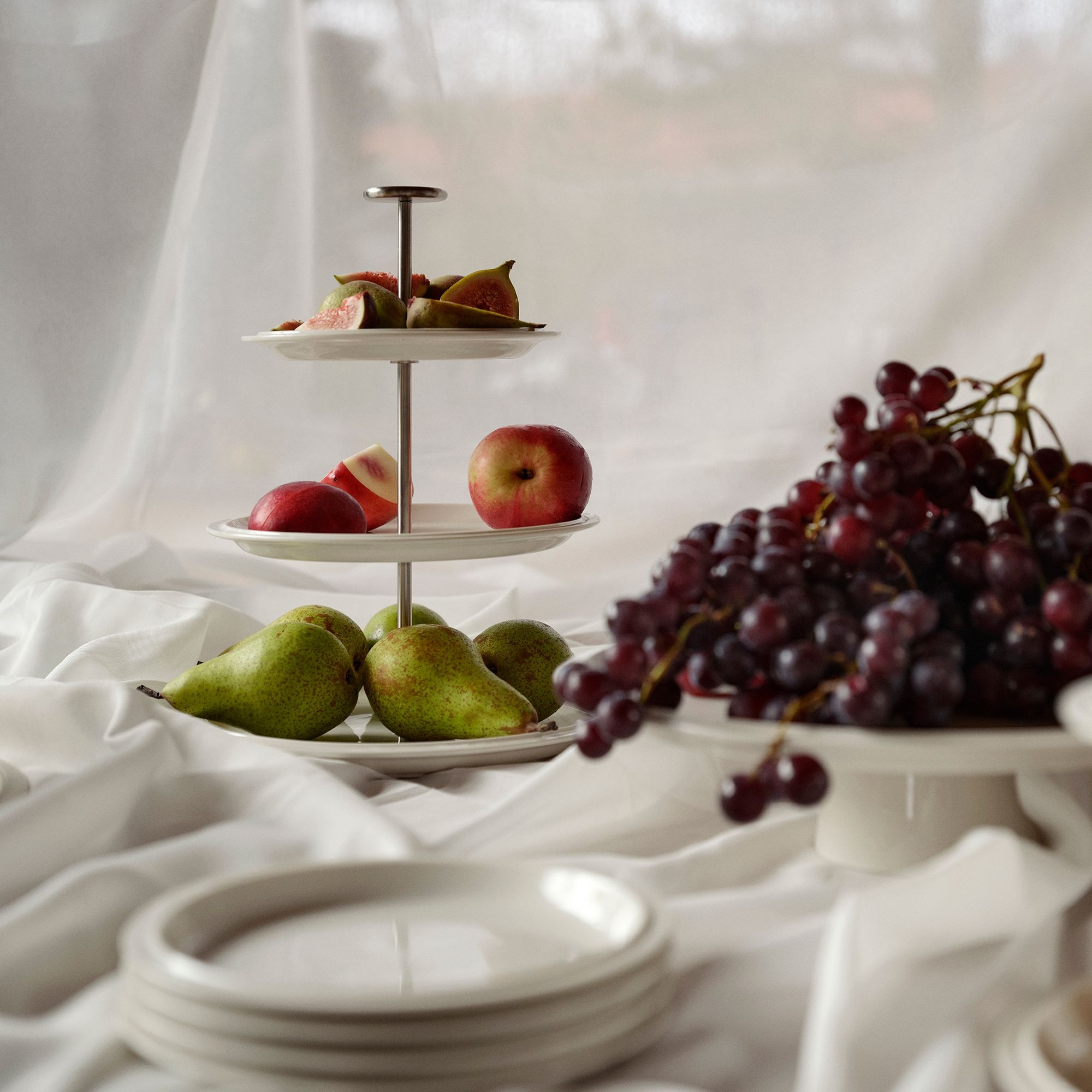 Zone - Eau Serving Stand, 3 tiers - Offwhite - 24 cm