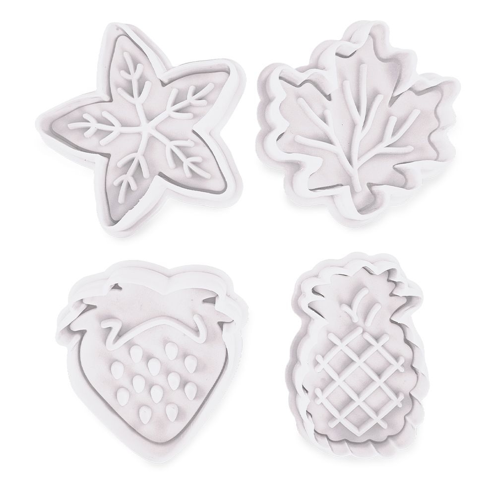 Städter - Ausstecher mit Auswerfer Tutti Frutti - 50 mm - Set, 4 pieces Städter - Ausstecher mit Auswerfer Tutti Frutti - 50 mm - Set, 4 pieces