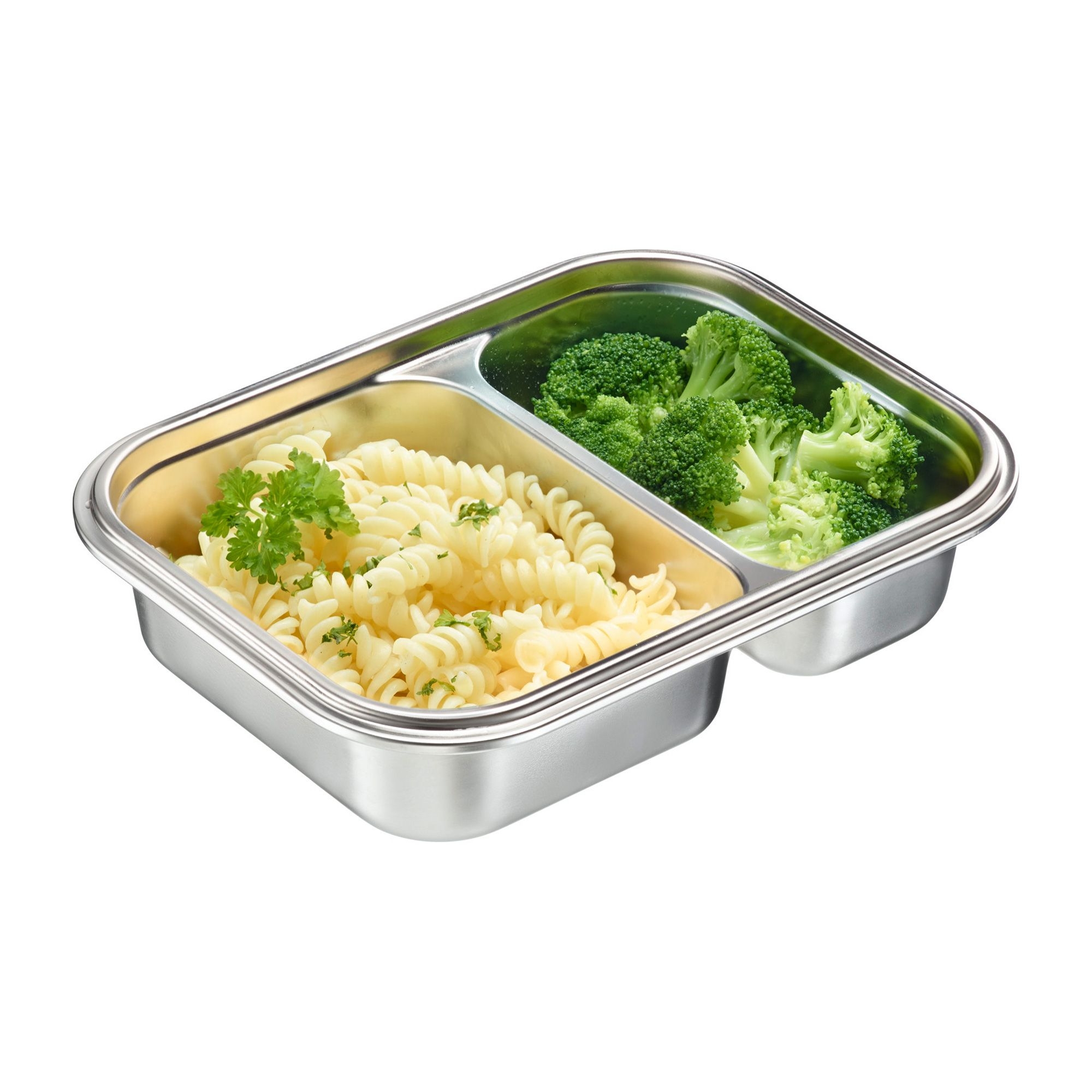 Westmark - Stainless steel lunch box/food storage box, divided, 450 + 280 ml