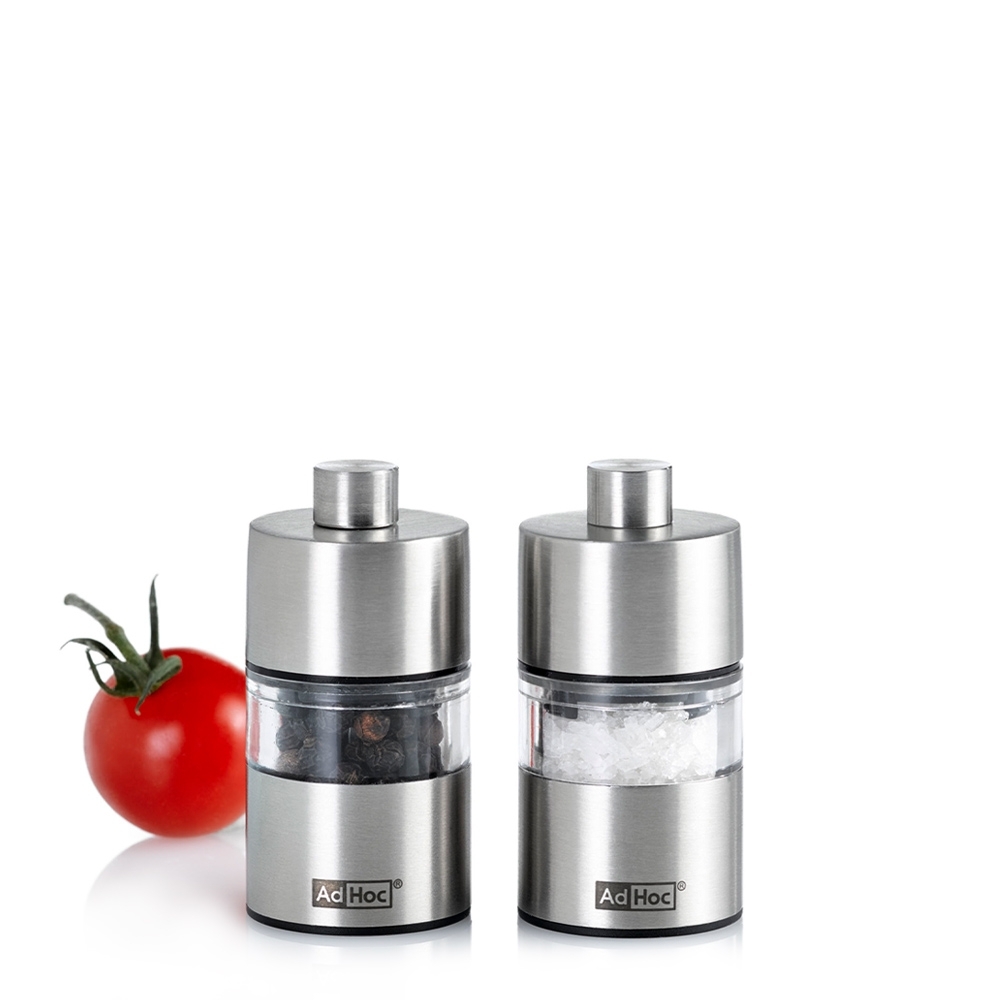 AdHoc MINIMILL mini pepper or salt mill stainless steel set