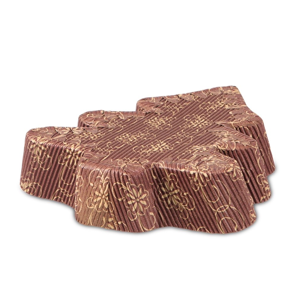 Städter - Paper baking pan Fir tree / Christmas tree - 16 x 18 cm / H 3,5 - brown - 4 Stück Städter - Paper baking pan Fir tree / Christmas tree - 16 x 18 cm / H 3,5 - brown - 4 Stück