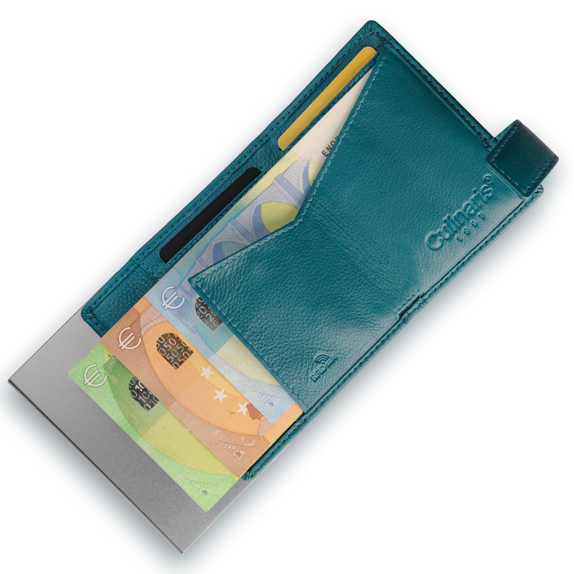 Card Case with Coin Pocket - Turquoise | Culinaris