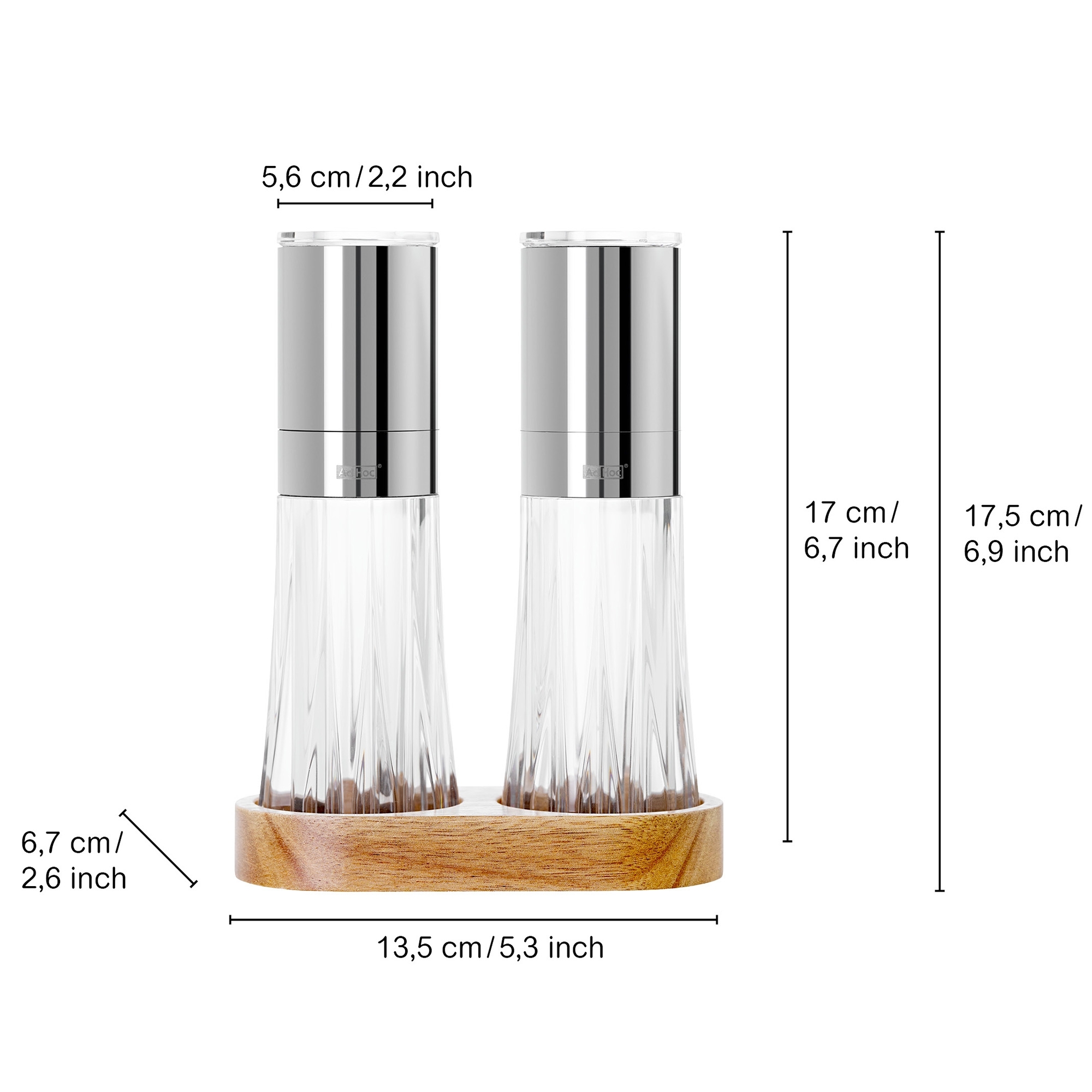 AdHoc - Pepper and salt mill MENAGE CRYSTAL