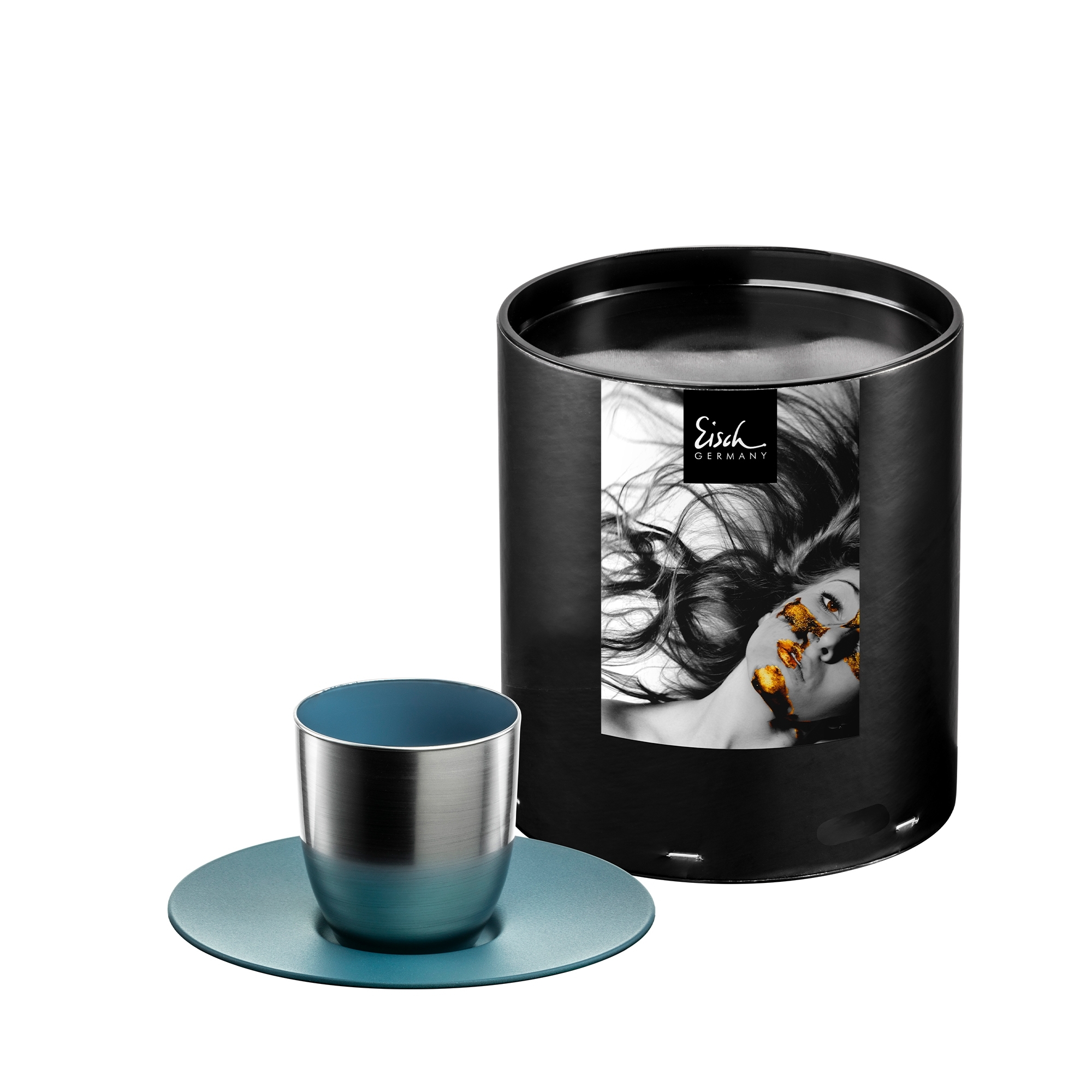 Eisch – COSMO COLLECT espresso set, silver/petrol