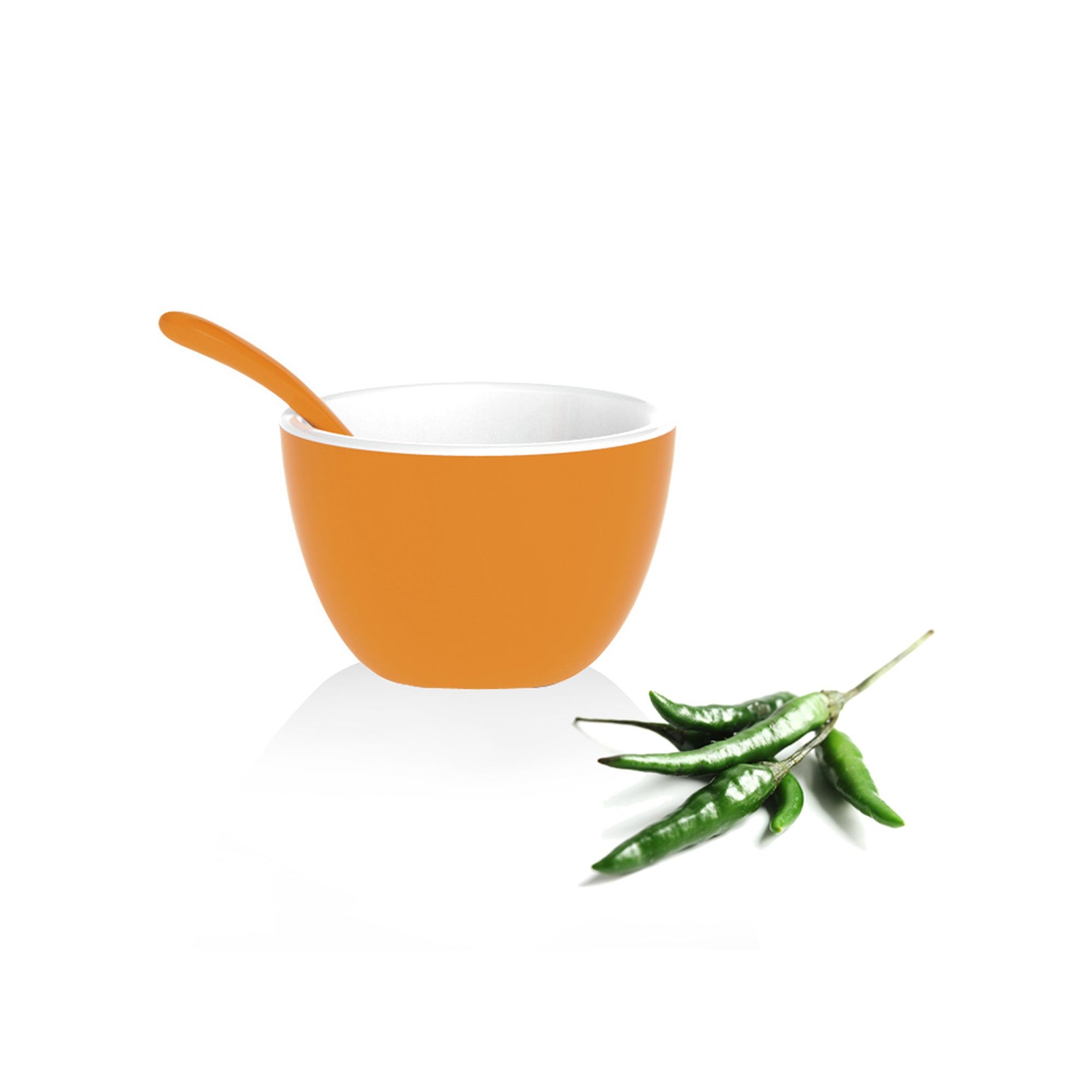zak!designs - Duo bowl & spoon - coral / white, ∅7,5 cm zak!designs - Duo bowl & spoon - coral / white, ∅7,5 cm