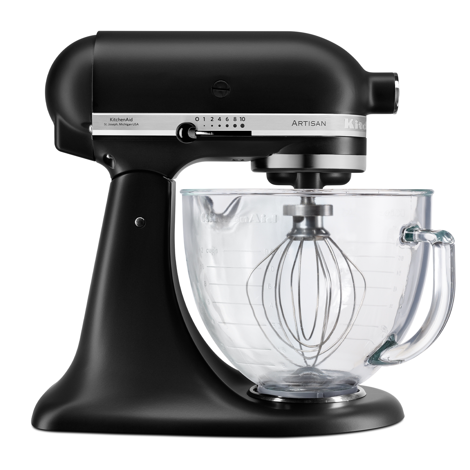 KitchenAid - Artisan Küchenmaschine 5KSM156EBM - Matte Black + Glasschüssel KitchenAid - Artisan Küchenmaschine 5KSM156EBM - Matte Black + Glasschüssel