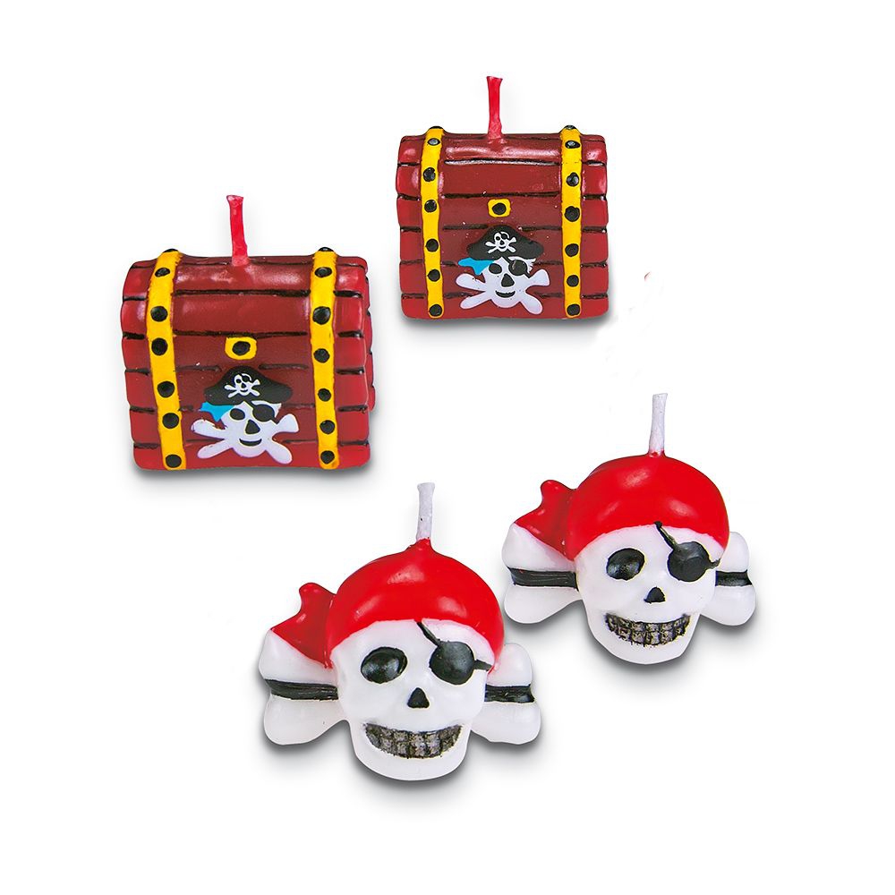 Städter - Candles Pirate - 3 cm - multi-coloured - Set of 4