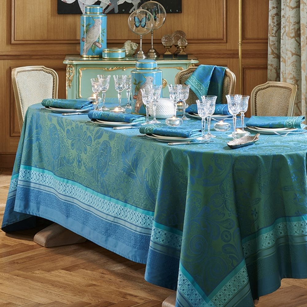 Garnier-Thiebaut Tablecloth - Isaphire Emeraude - GS - different sizes
