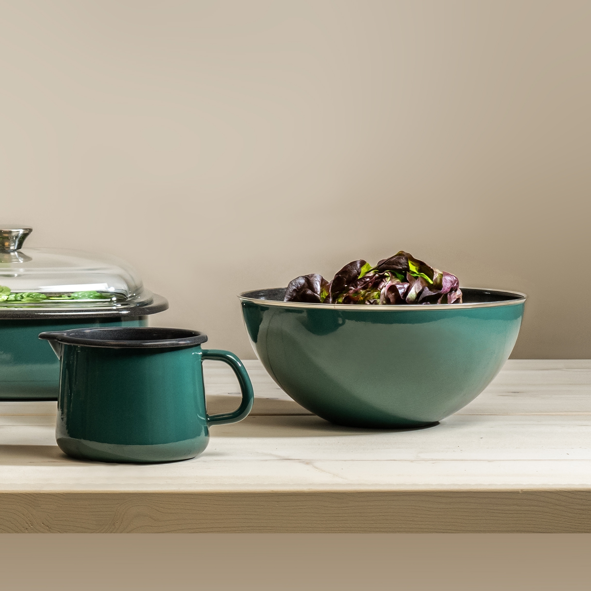 Riess NOUVELLE - Teal - Schüssel mit Chromrand Ø 26 cm