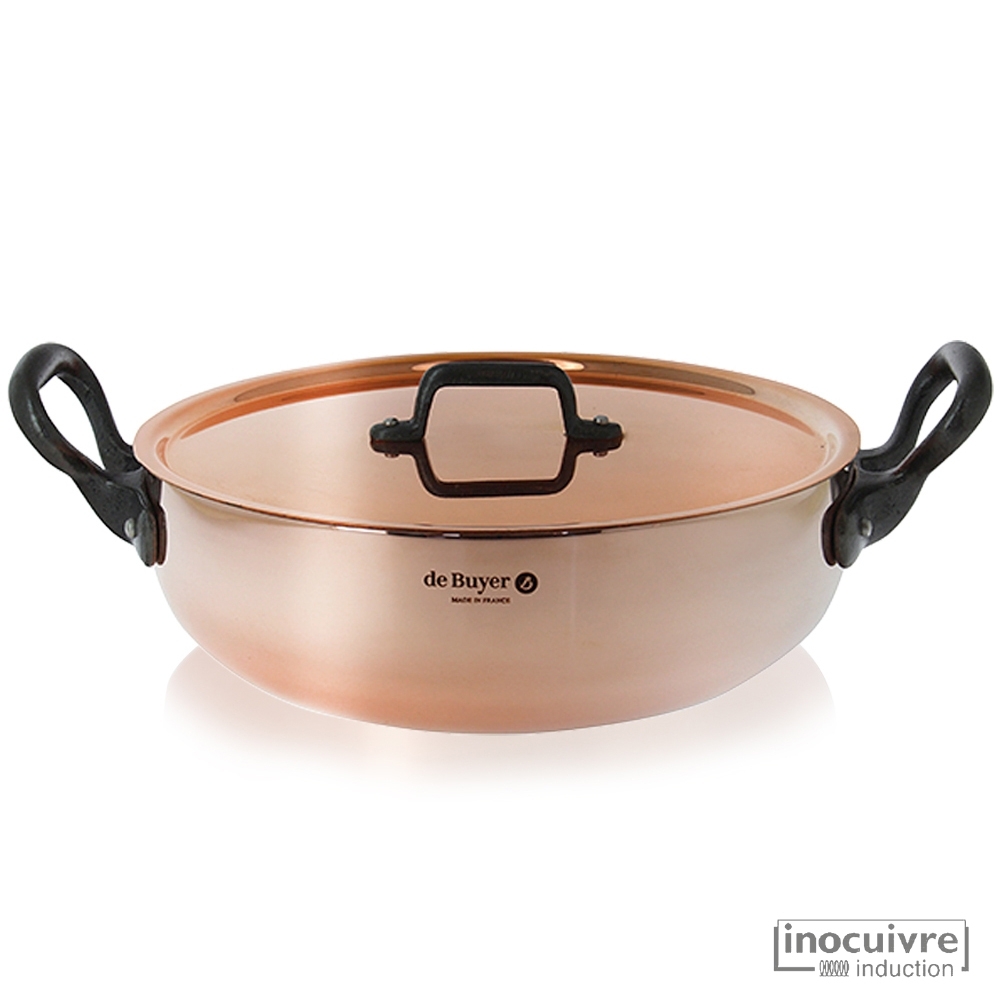 de Buyer - Sauté-Pan with cast Iron handles and lid 28 cm de Buyer - Sauté-Pan with cast Iron handles and lid 28 cm