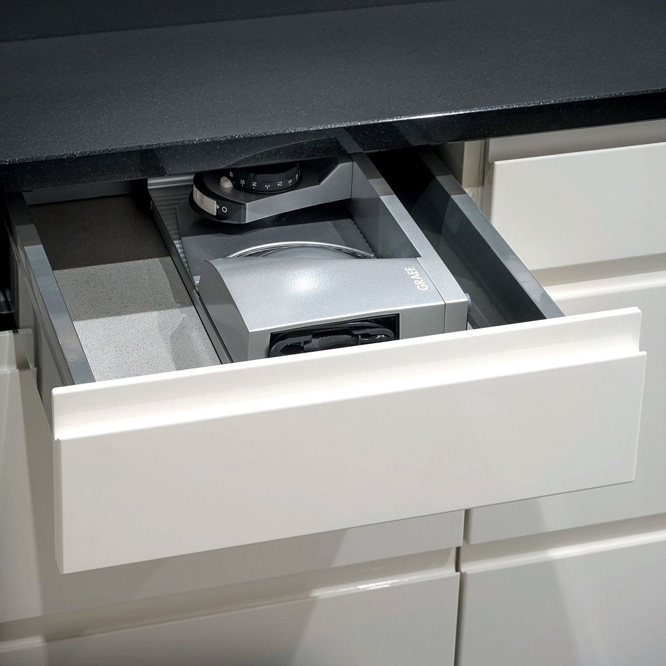 Graef - Klappbarer Allesschneider MYtiny TWIN | Silber Graef - Klappbarer Allesschneider MYtiny TWIN | Silber