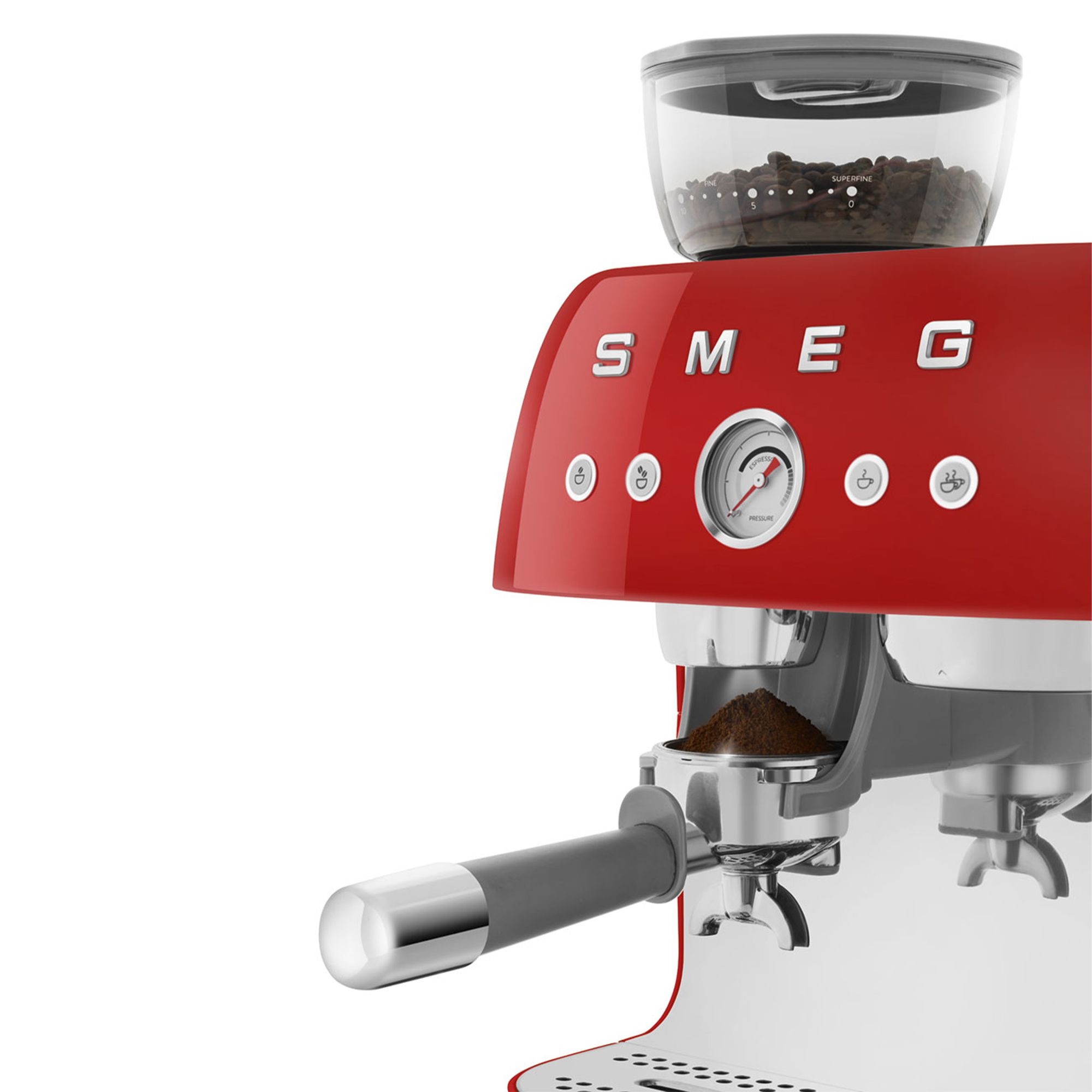 Smeg - Espressomaschine mit Mahlwerk - Rot Smeg - Espressomaschine mit Mahlwerk - Rot