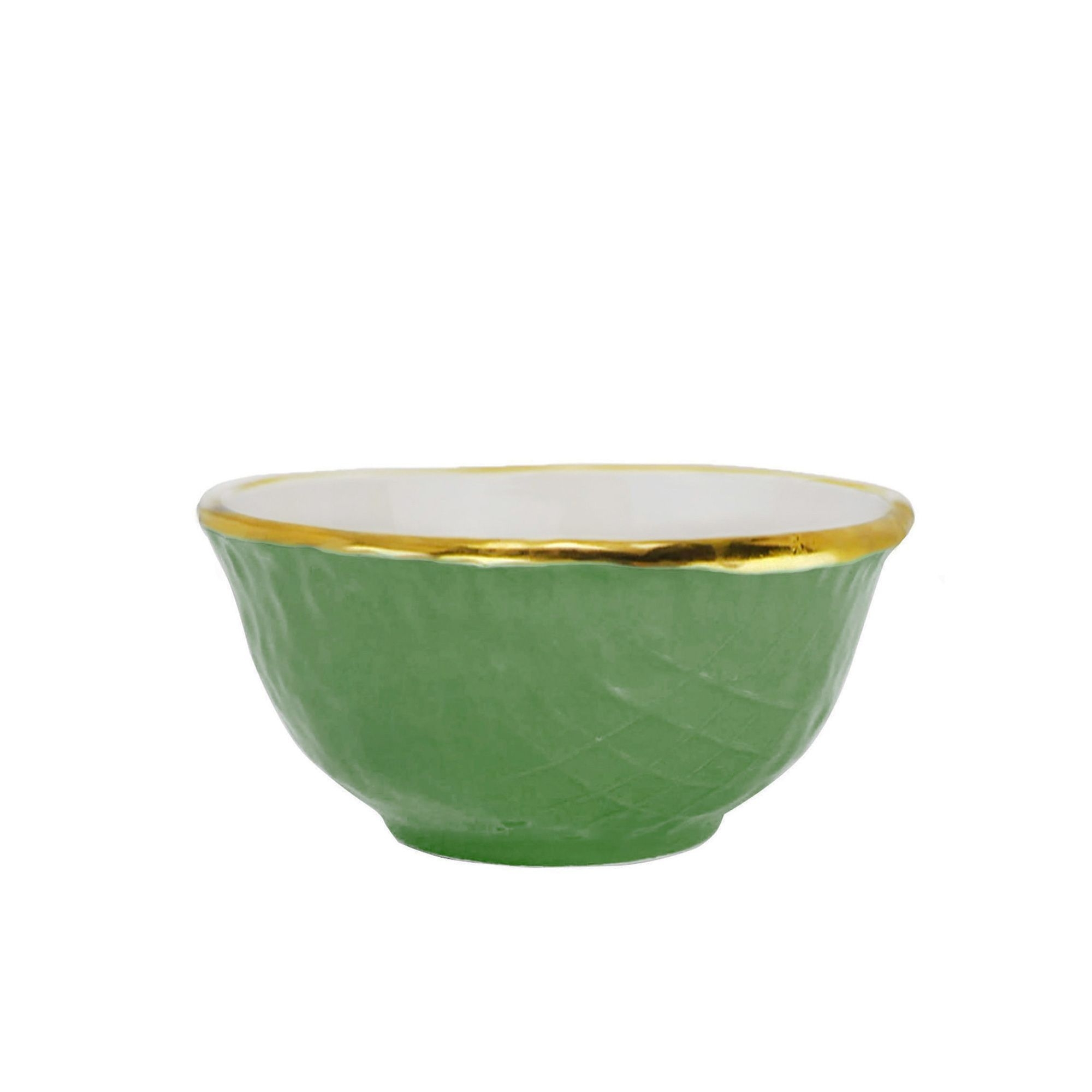 Arcucci - Fruit bowl with goldn rim - 12,5 cm - Bosco-Dark Green
