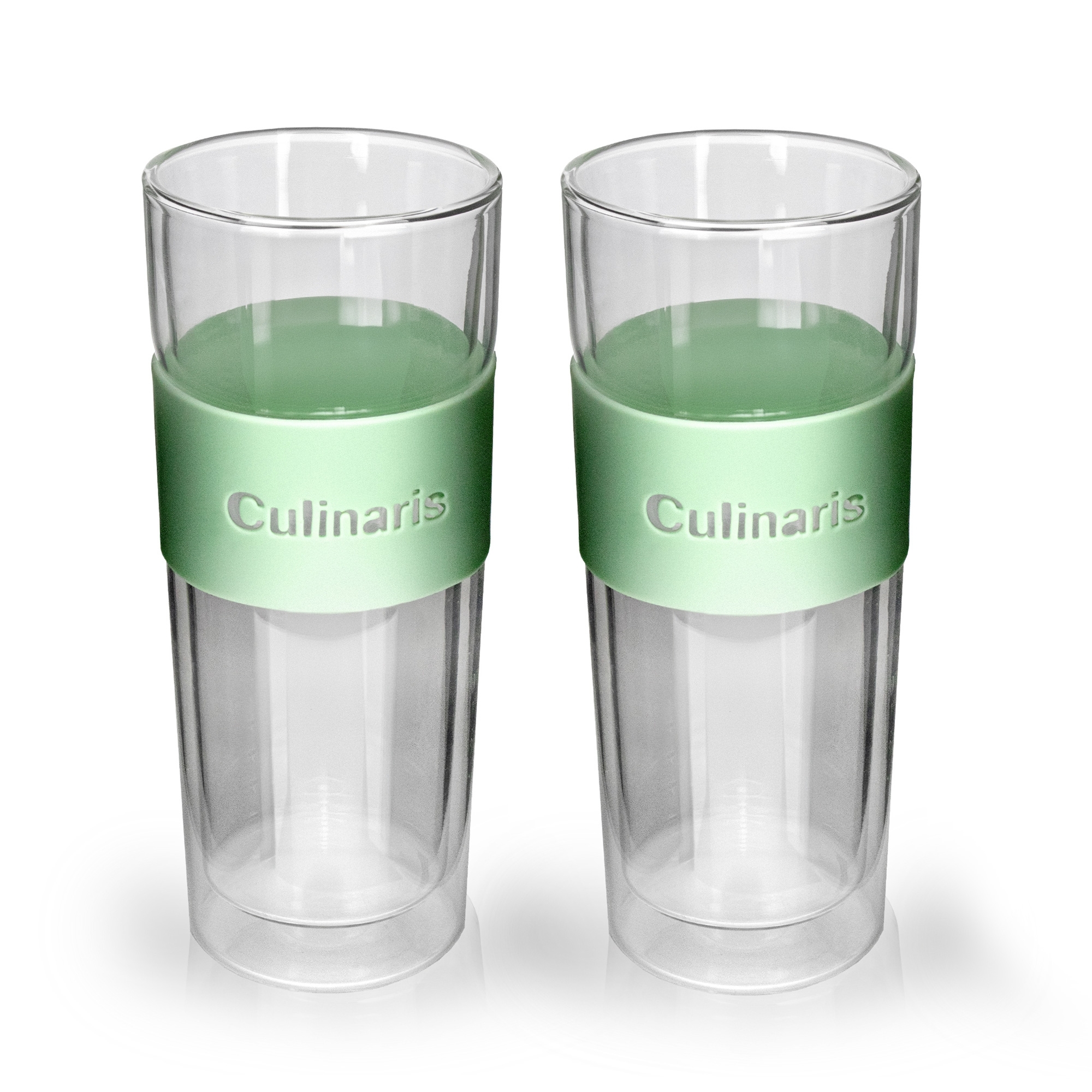 Doppelwandiges 2er Glasset - 420 ml - Becher - mint | Culinaris