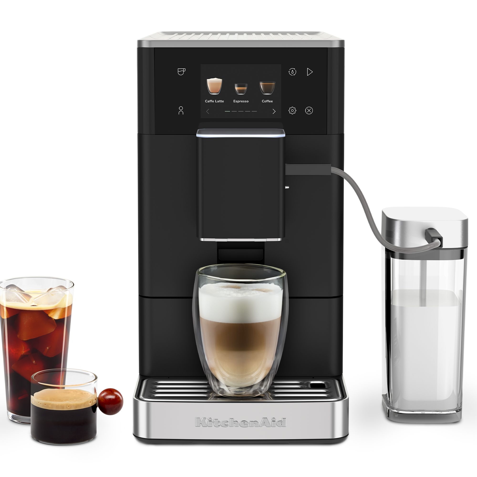 KitchenAid - Kaffeevollautomat KF4 mit Iced Coffee-Funktion - Matt Schwarz
