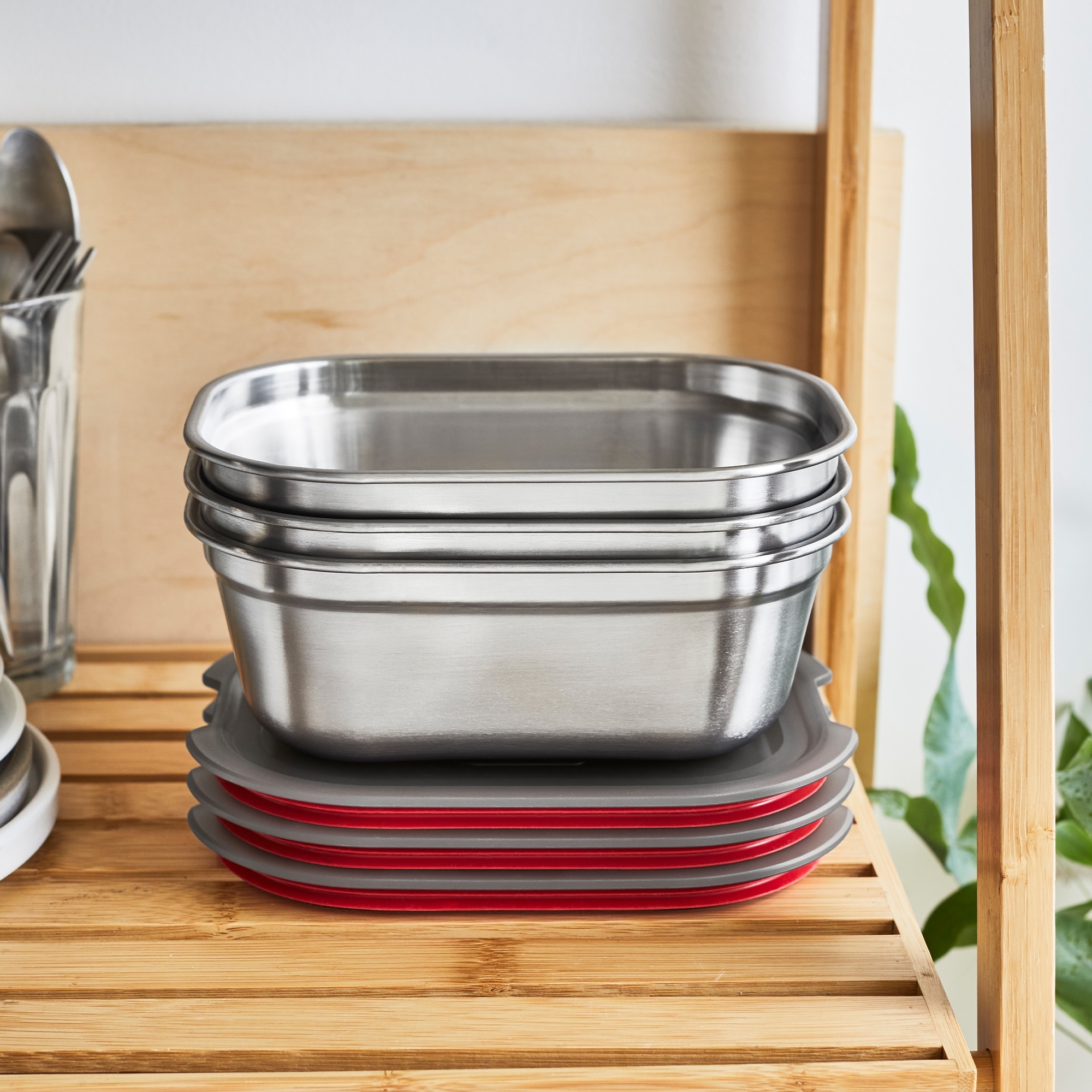 black+blum - Multifunctional Box Mixed Set of 3 Medium - grey/red