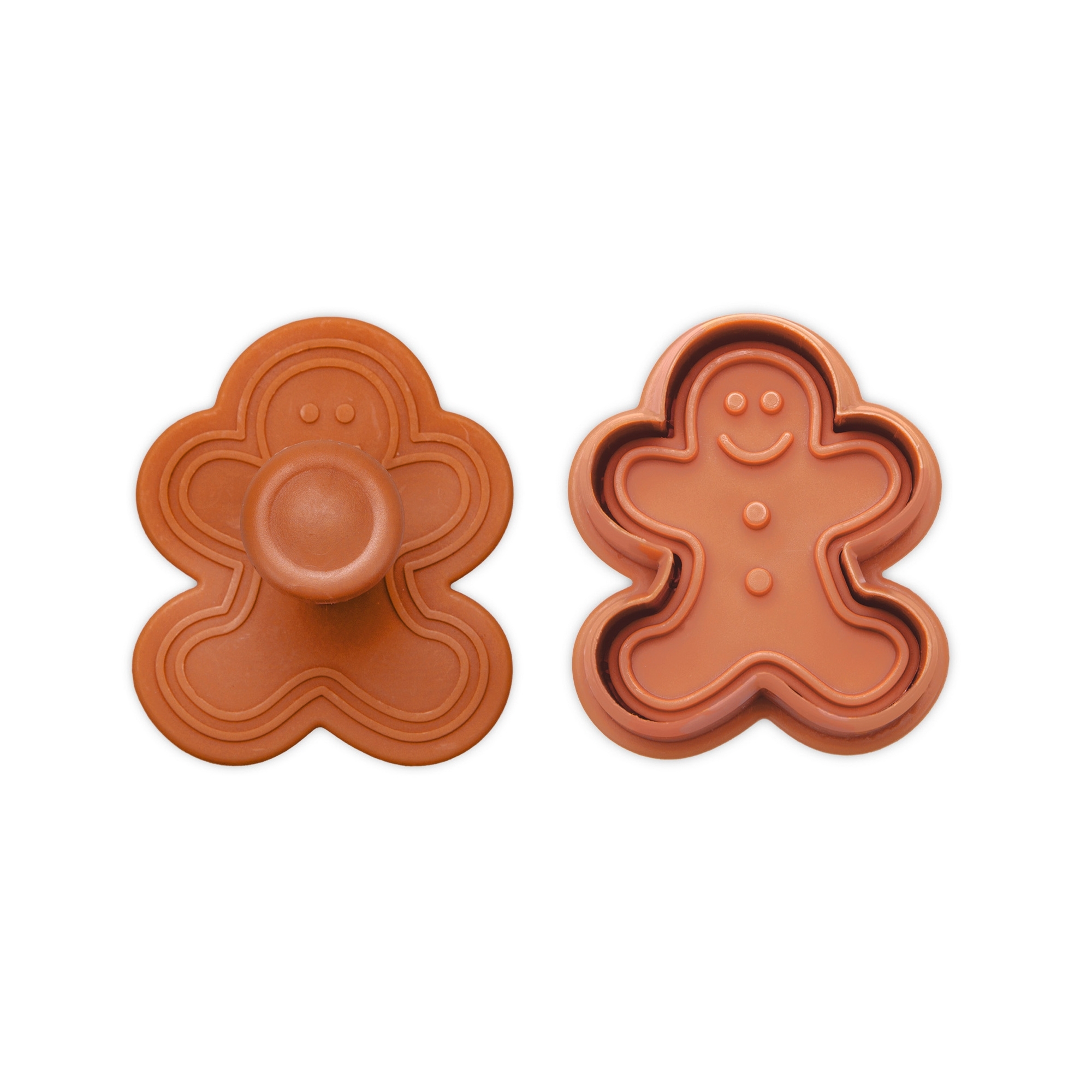 Cookie cutter gingerbread man with embossing stamp