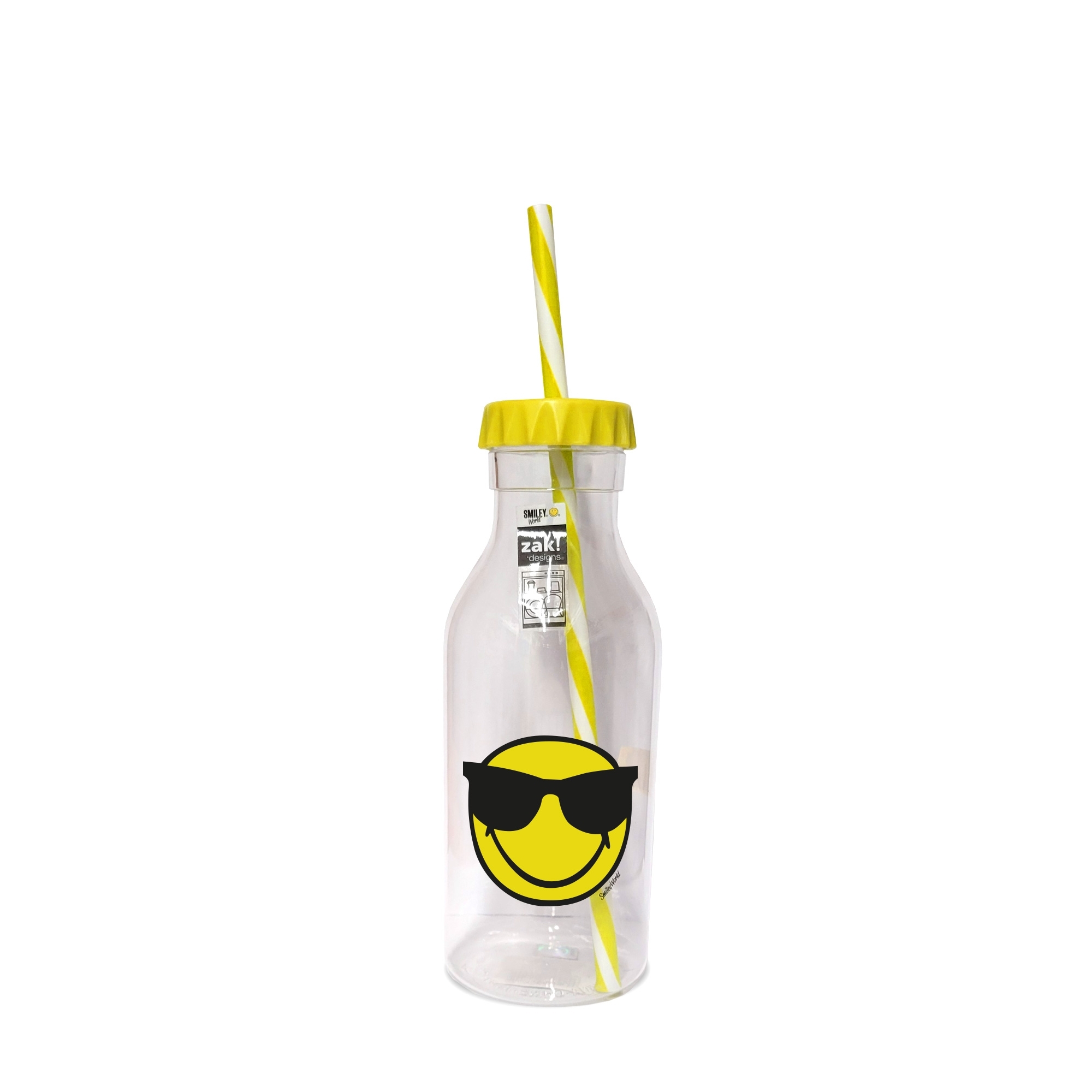zak!designs - Soda bottle 550ml, yellow/face with sunglasses zak!designs - Soda bottle 550ml, yellow/face with sunglasses