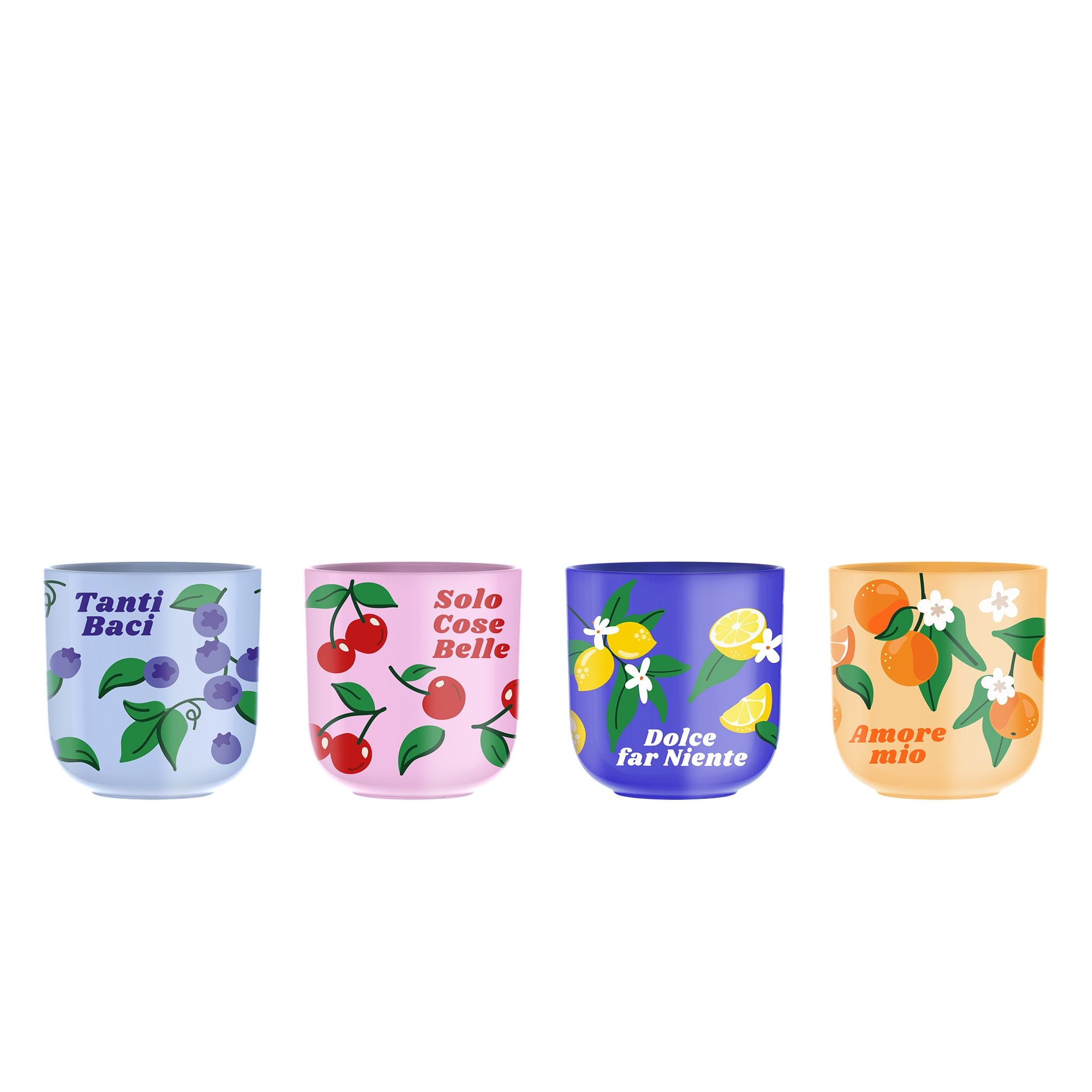 Bialetti - Mercato Della Frutta 4er Set Espressobecher je 90 ml, bunt