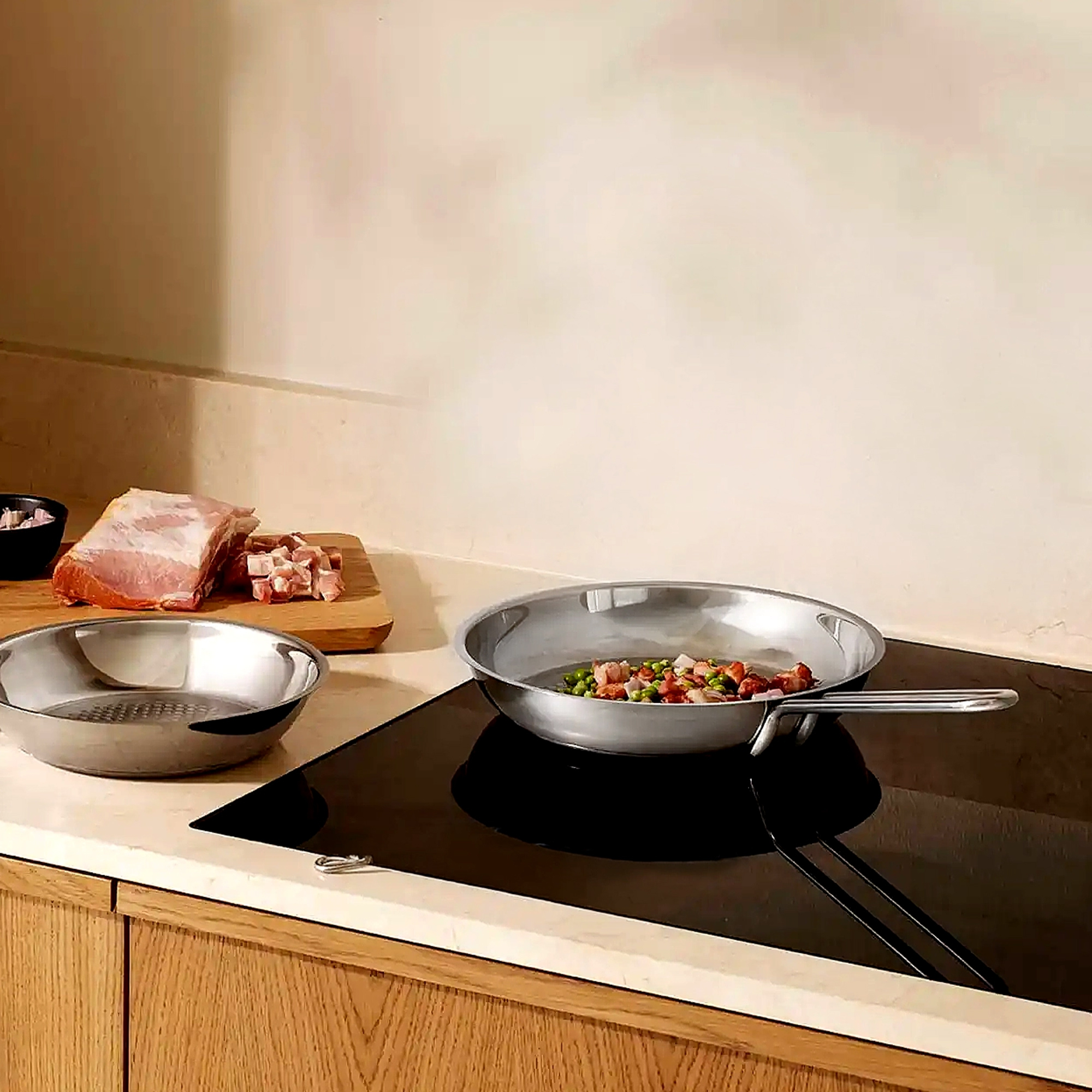 Eva Trio - Frying pan Honeycomb in 3 Sizes - Recycled Stainless Steel