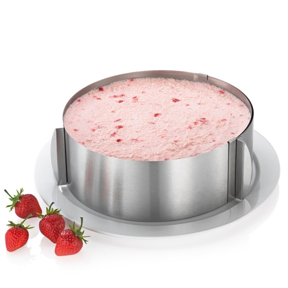 CTCEHL Verstellbarer Tortenring Edelstahl - 8cm Höhe, 16-30cm Durchmesser