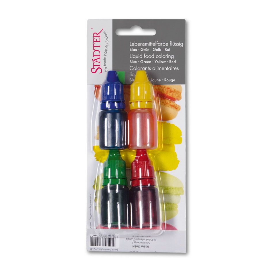 Städter - Speisefarbe Flüssig Blau/Grün/Gelb/Rot Set, 4-teilig