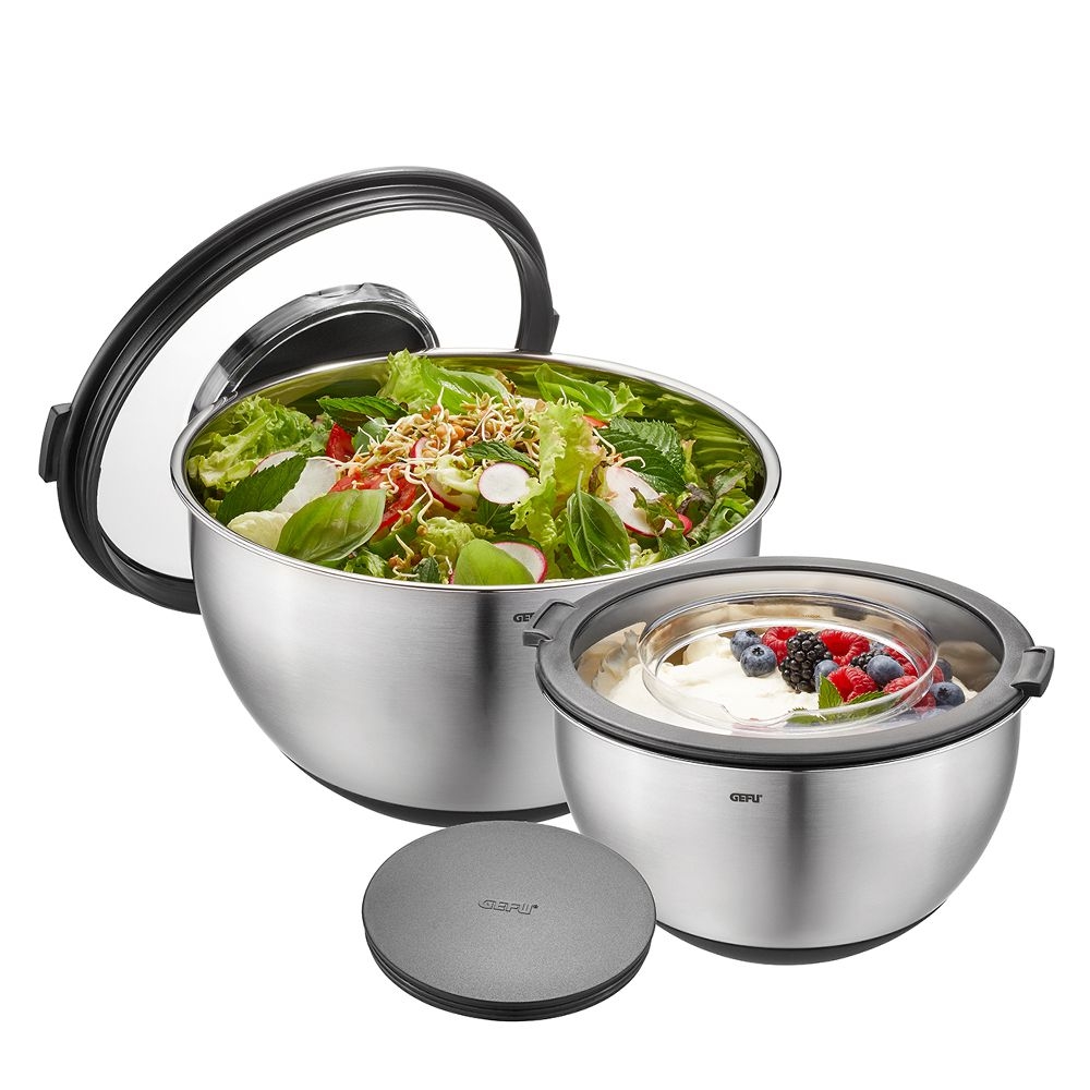 Gefu - bowl set MUOVO + splash guard lid Gefu - bowl set MUOVO + splash guard lid