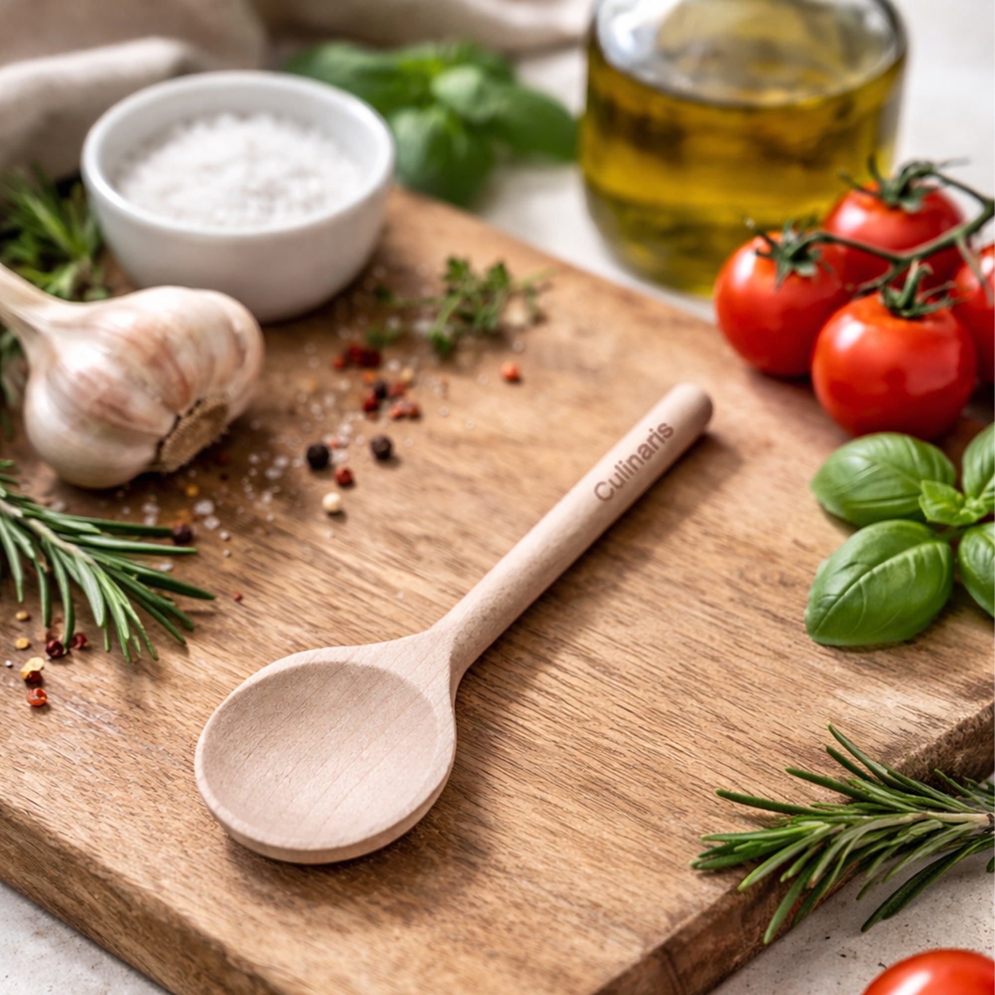 Culinaris round maple wooden spoon, 12 cm