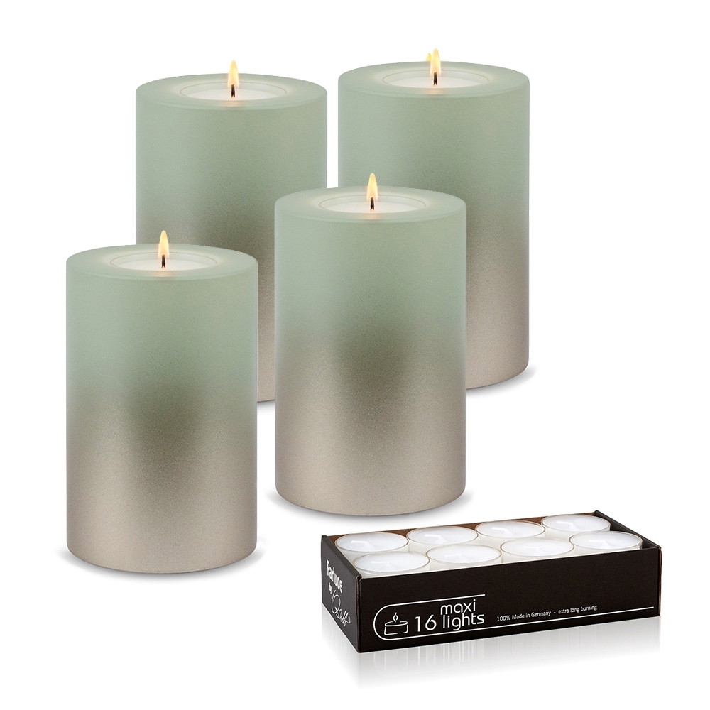 Qult Farluce Trend - Teelichthalter in Kerzenform - LEVI - Desert Sage / Cream Gold Qult Farluce Trend - Teelichthalter in Kerzenform - LEVI - Desert Sage / Cream Gold