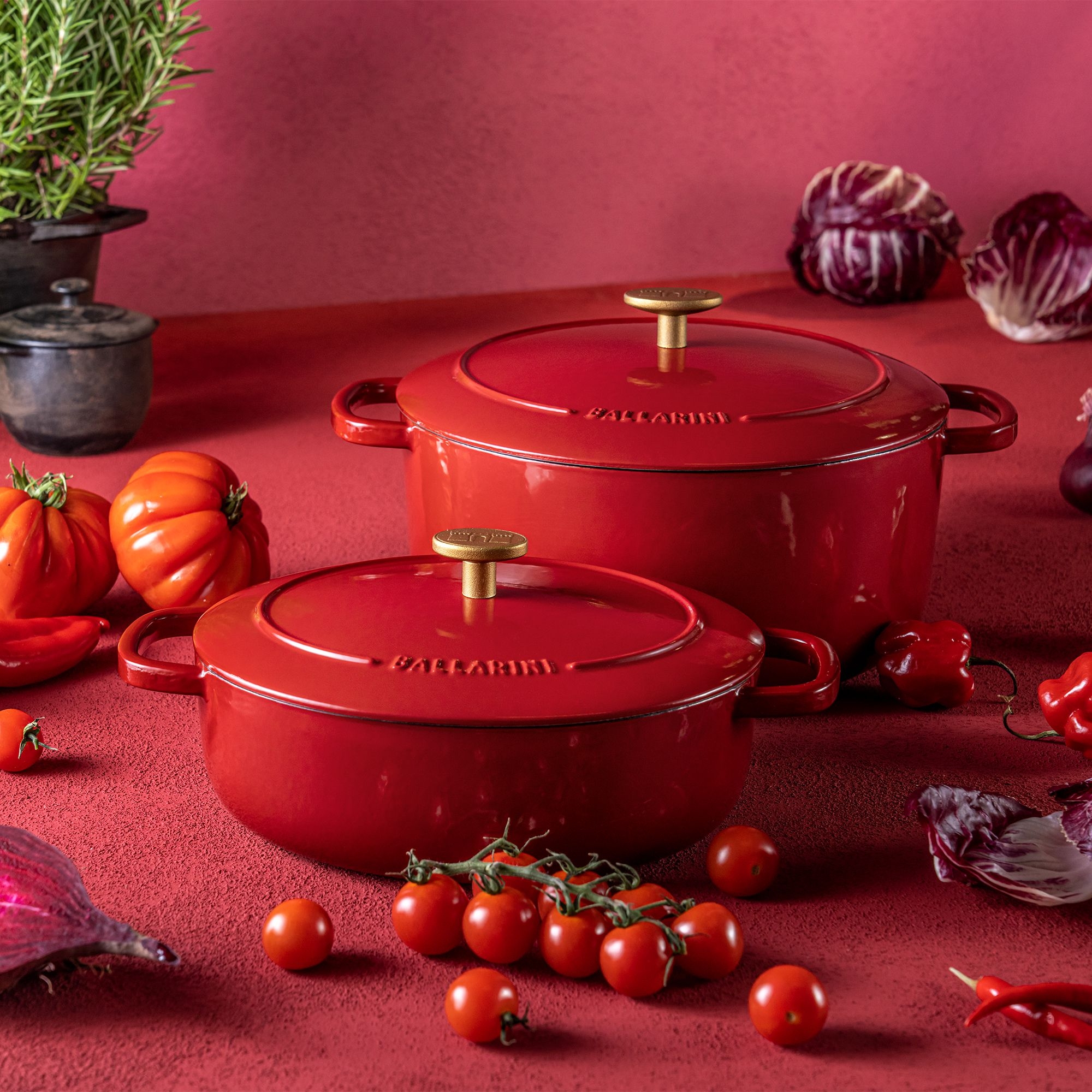 BALLARINI - Cocotte | Bellamonte | 37 cm | oval | Rot