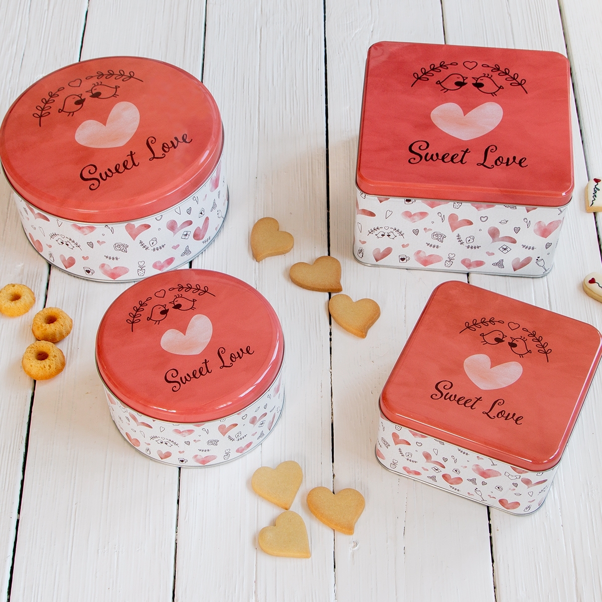 Städter - Plätzchendose - Sweet Love - Bunt - verschiedene Größen und Formen