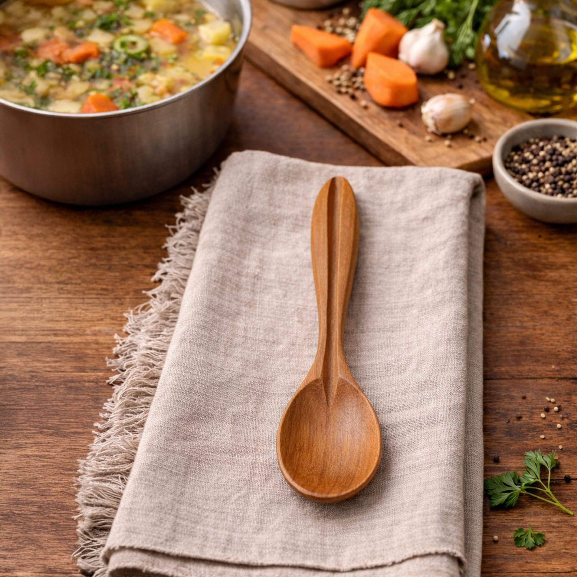 Culinaris cherry wood tasting spoon, 18.5 cm, in kitchen