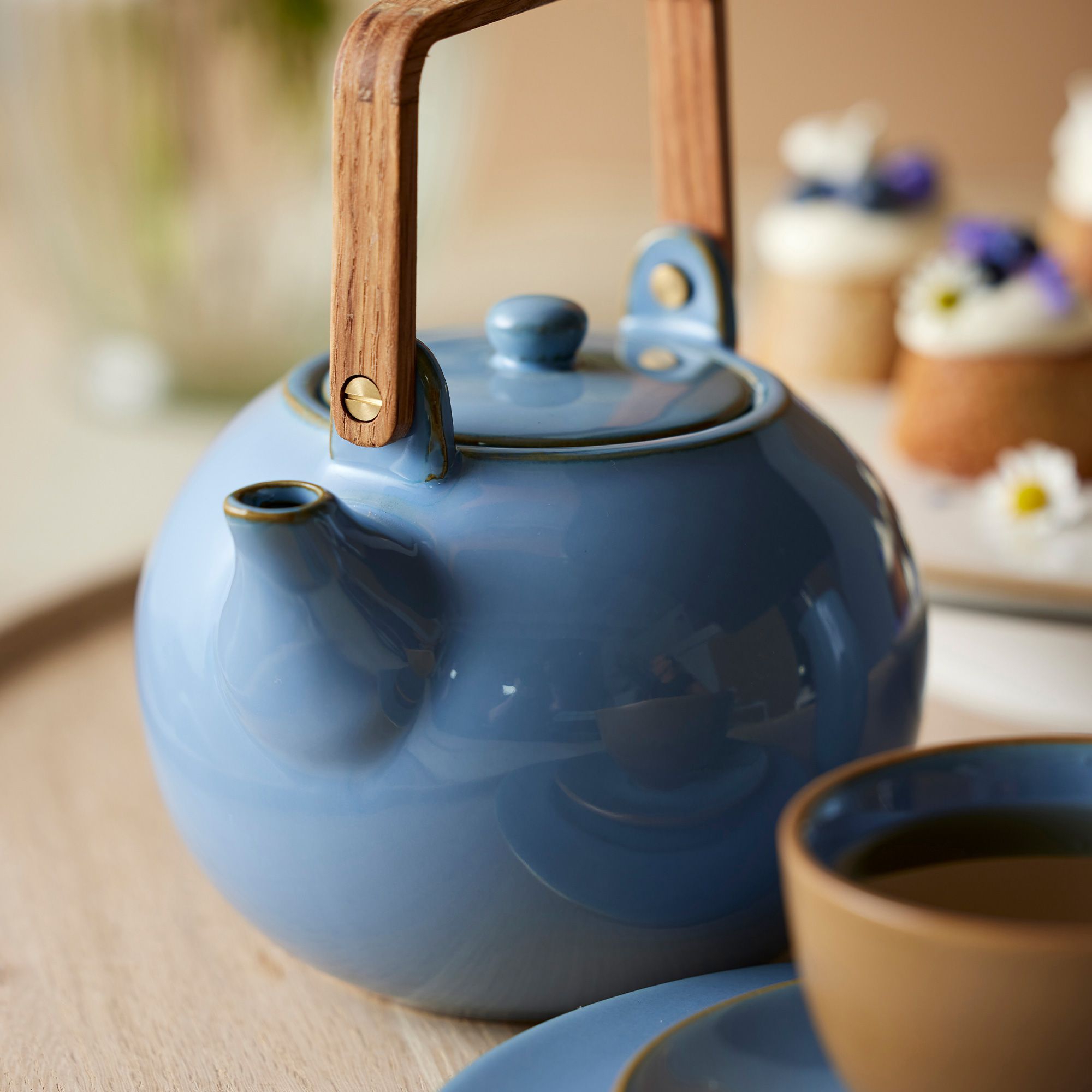 Bitz - Teapot with tea strainer - 1.2 L -  Shiny Ocean