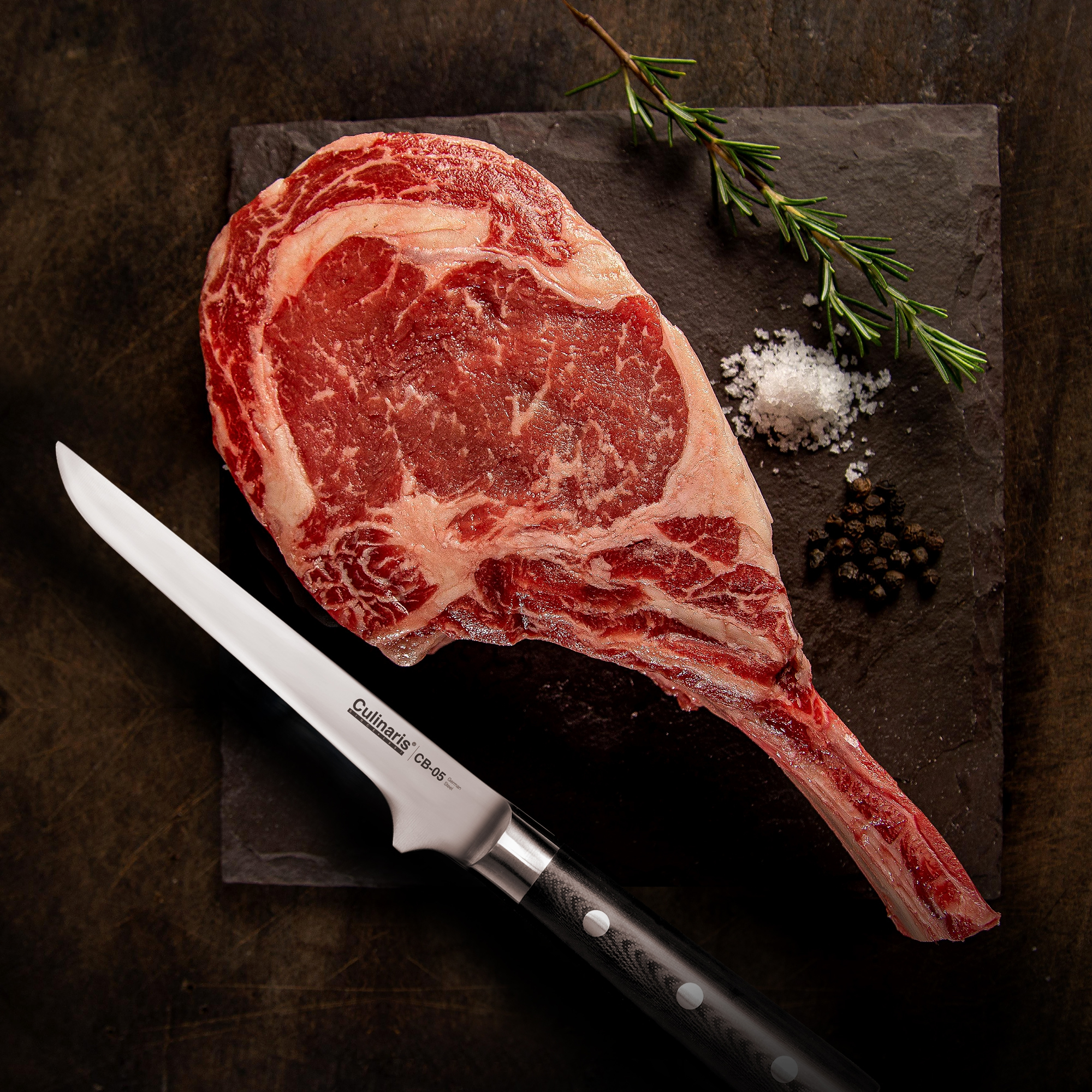 Culinaris boning knife Black Series CB-05 with meat cut